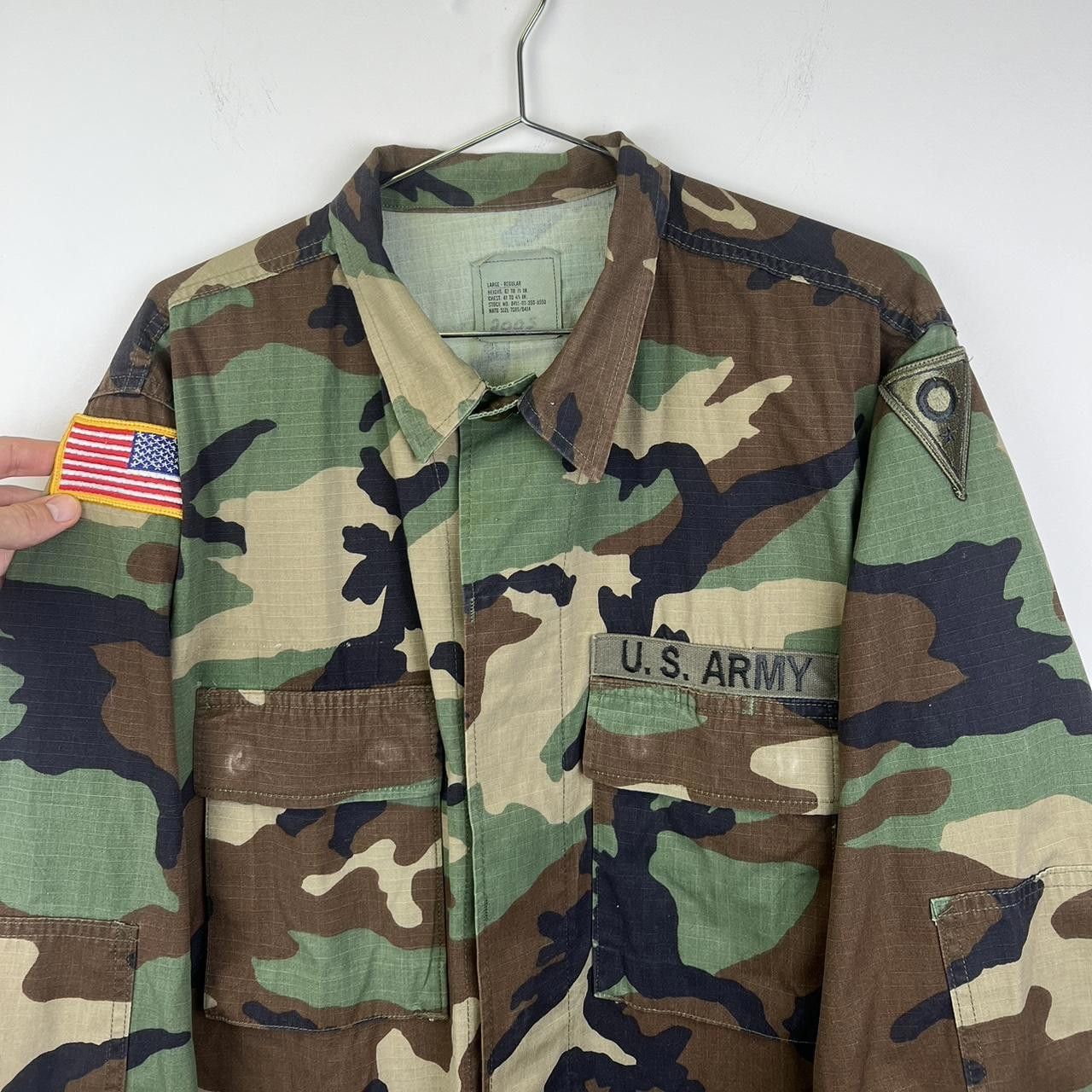 Vintage U.S. Army Woodland Camouflage Combat Jacket Size US L / EU 52-54 / 3 - 3 Thumbnail