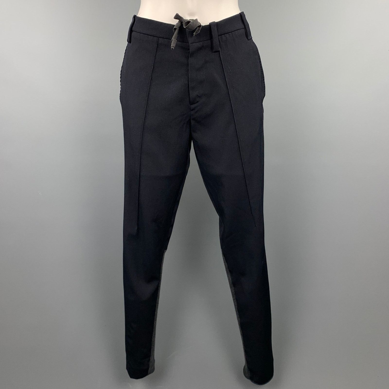 MARNI Size 2 Black Virgin Wool Skinny Casual Pants