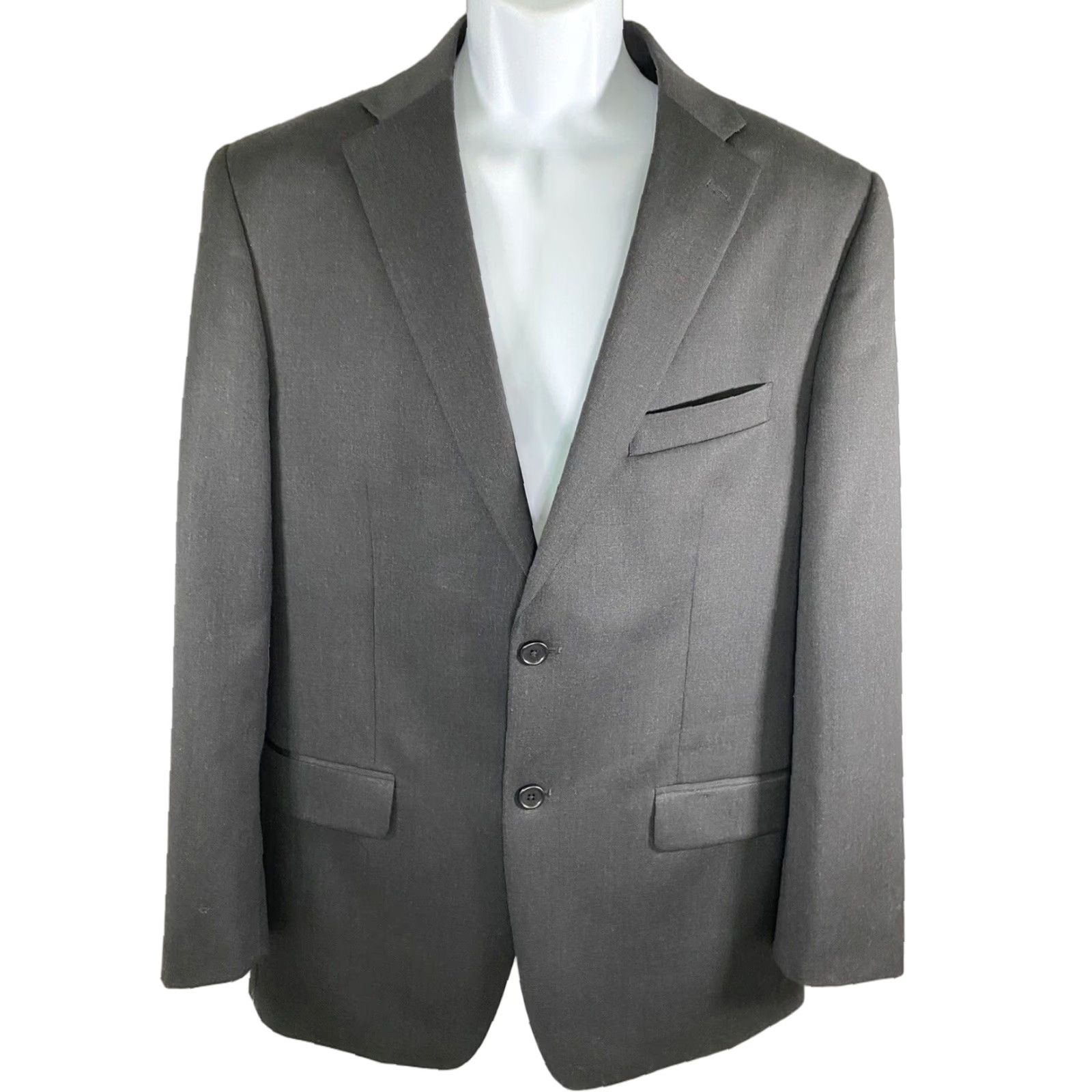 Tommy Hilfiger VINTAGE Tommy Hilfiger Men's Blazer Jacket 100% Wool Single Vent, Two-Button, Solid Black, Size 40R Size 40R - 1 Thumbnail