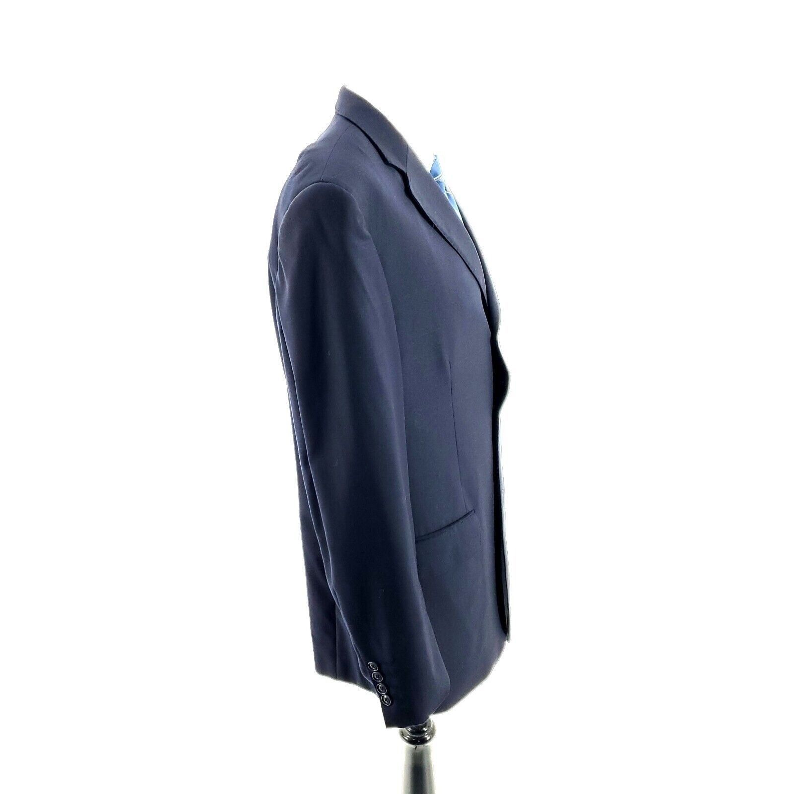 Pronto Uomo Pronto Uomo Couture Super 120s Wool 3 Button Blazer 42R Blue Size 42R - 6 Thumbnail