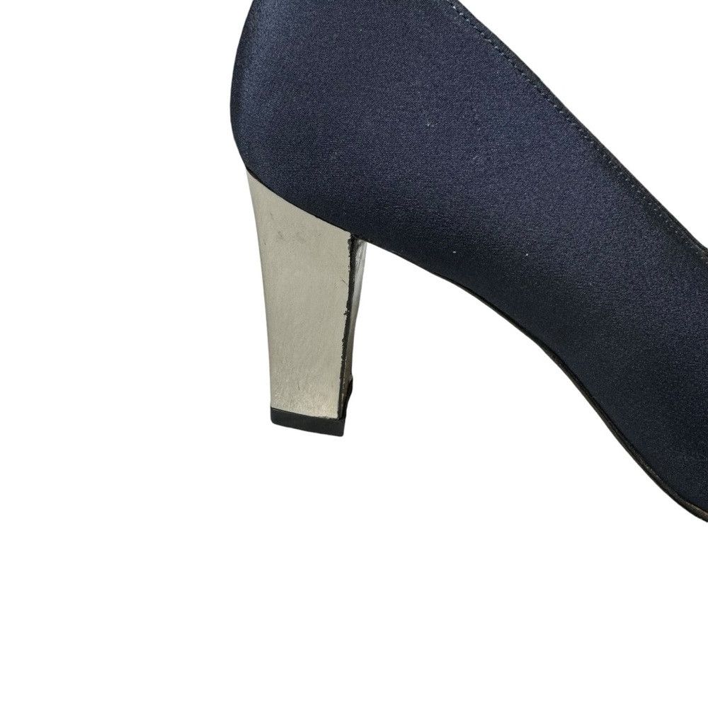 Yves Saint Laurent Vintage Yves Saint Laurent Navy Silver Square Heel Made In Size US 6 / IT 36 - 5 Thumbnail