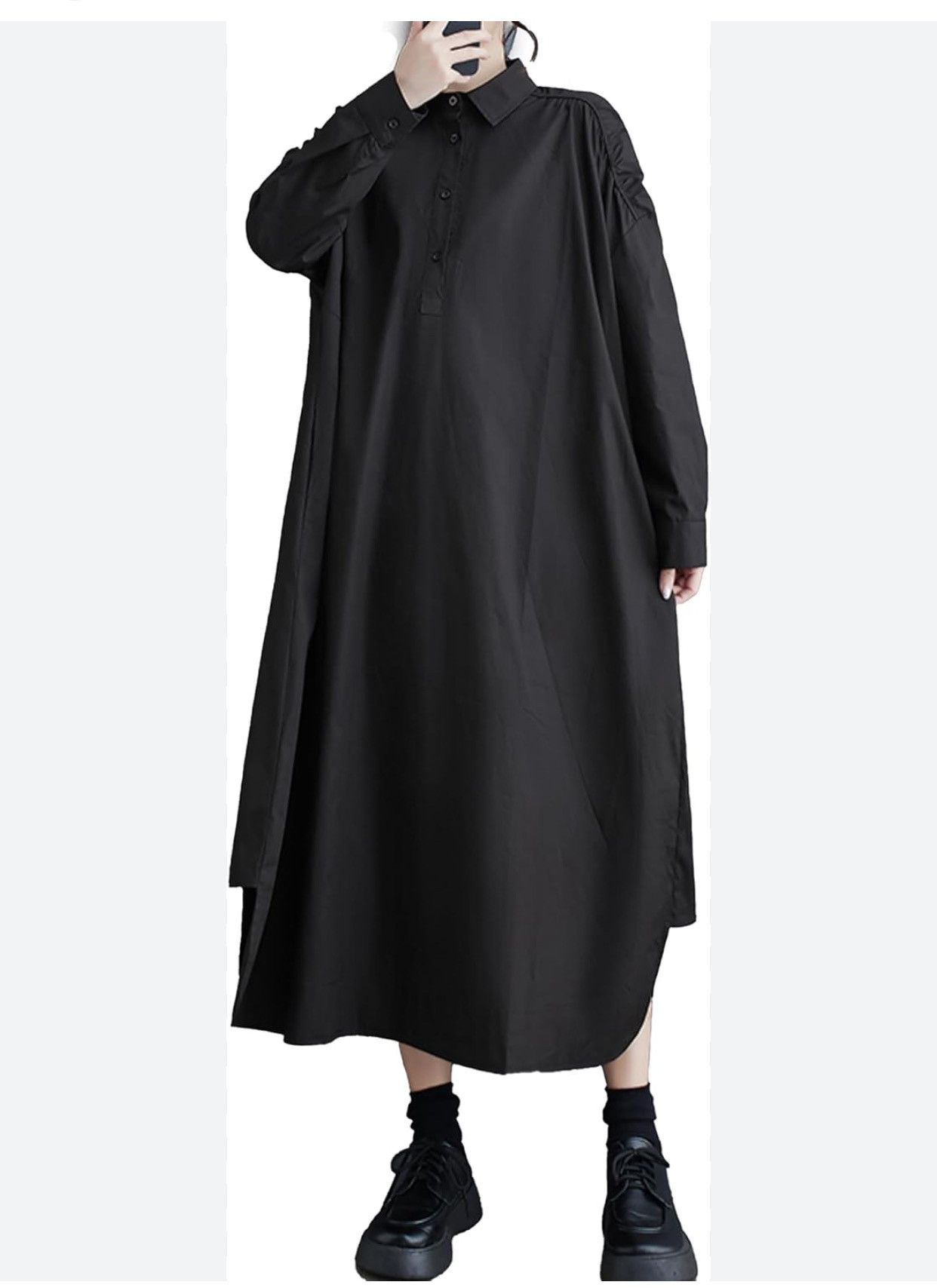 Other Newman Pakistani Indian Cotton Oversized Shirt Black Kurta Size XL / US 12-14 / IT 48-50 - 1 Thumbnail