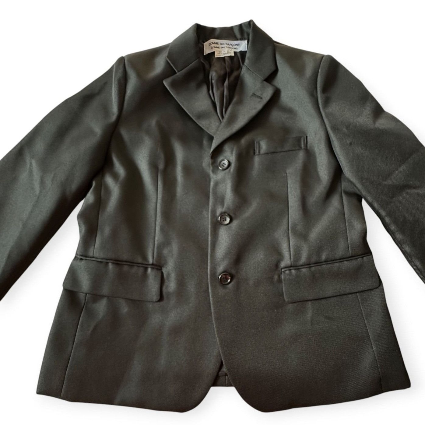 Comme des Garcons Comme des Garçons CDG Polyester Serge Thick Blazer Black, Si Size L / US 10 / IT 46 - 11 Thumbnail