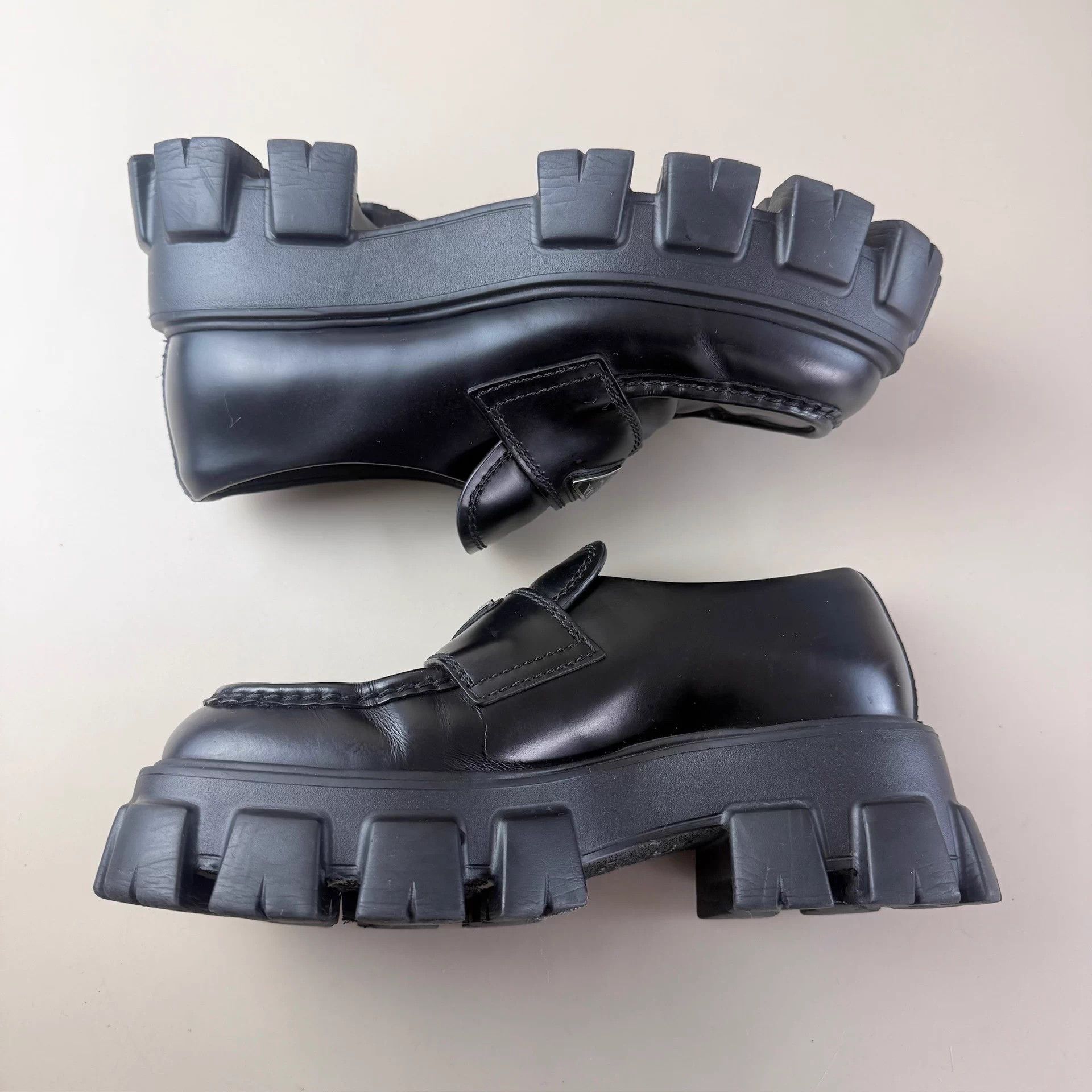 Prada Prada Black Triangle Logo Thick Sole Gear Shoes 39.5 95new Size US 8.5 / IT 38.5 - 5 Thumbnail