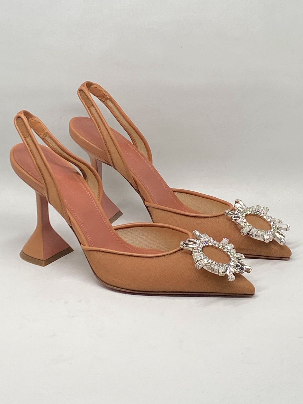 Amina Muaddi Amina Muaddi Begum 90MM Crystal Mesh Slingback Pumps size 36 Size US 6 / IT 36 - 1 Thumbnail