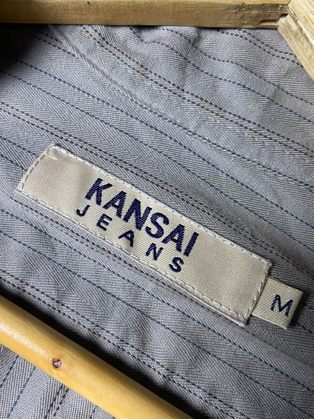 Japanese Brand Kansai Jeans Designer Zipper Stripe Shirt Jacket (161) Size US M / EU 48-50 / 2 - 5 Thumbnail
