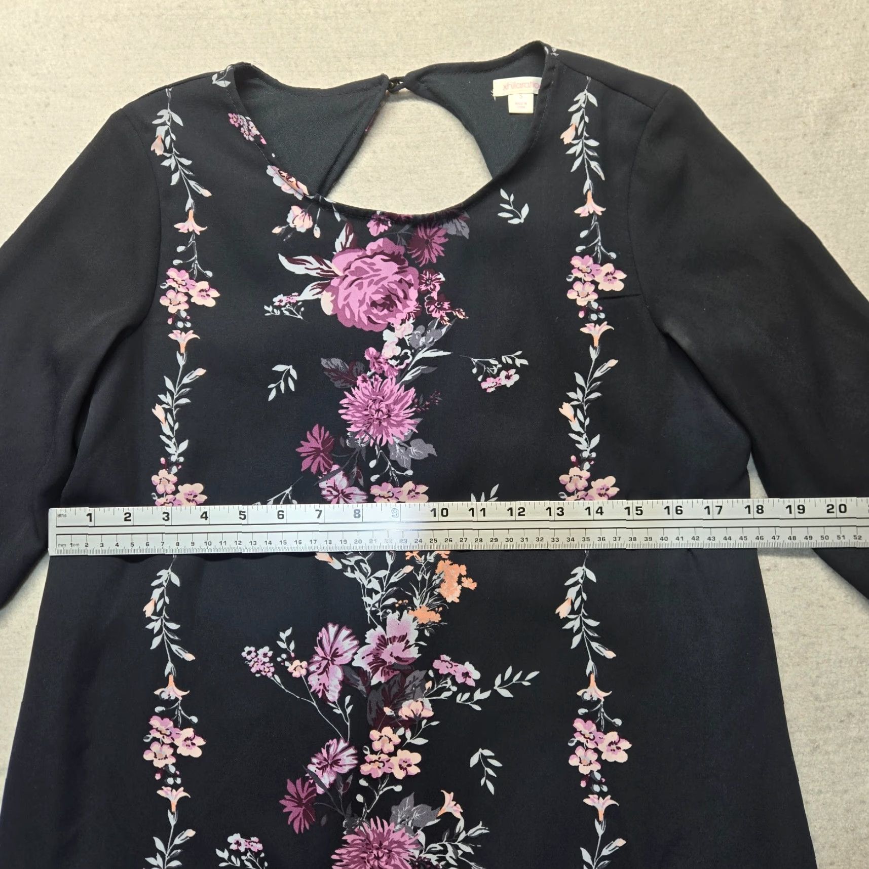 Vintage Xhilaration Shirt Floral Black with Purple Flowers Adult Womens Size S Small Size S / US 4 / IT 40 - 4 Thumbnail