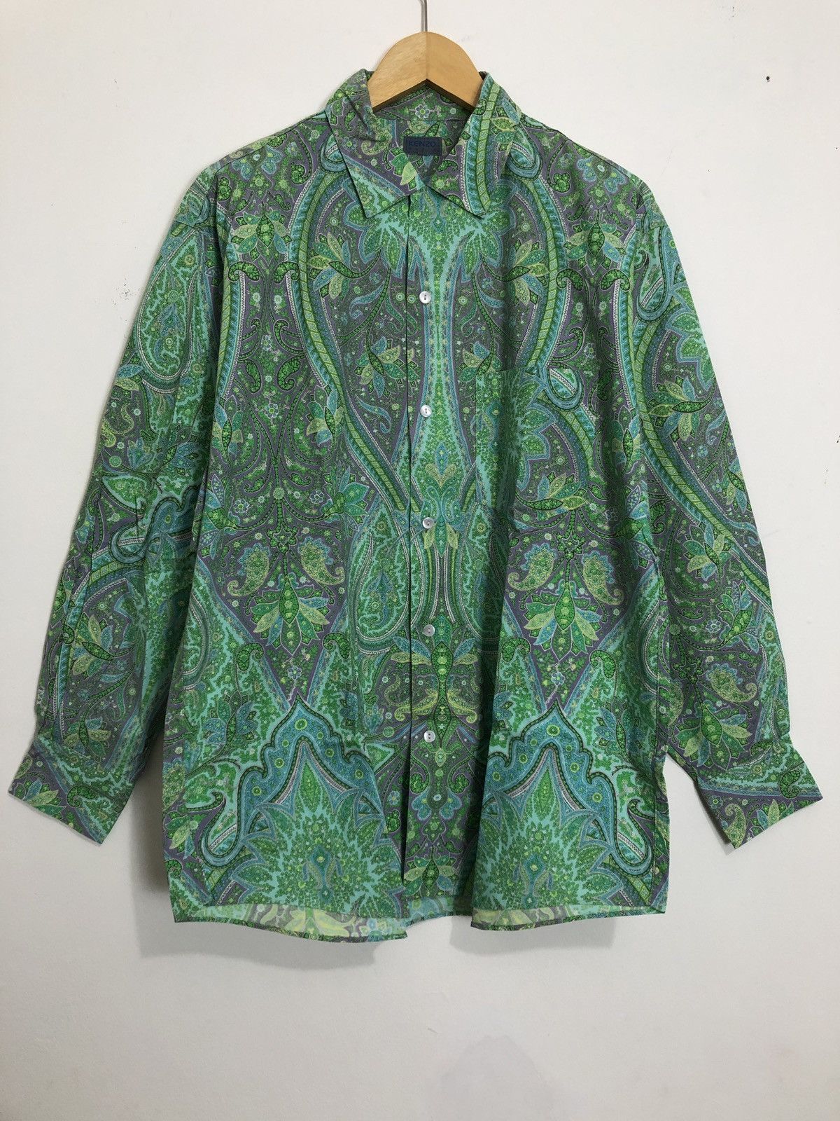 Kenzo Kenzo Paisley Graphic Button Shirt Size US L / EU 52-54 / 3 - 1 Thumbnail