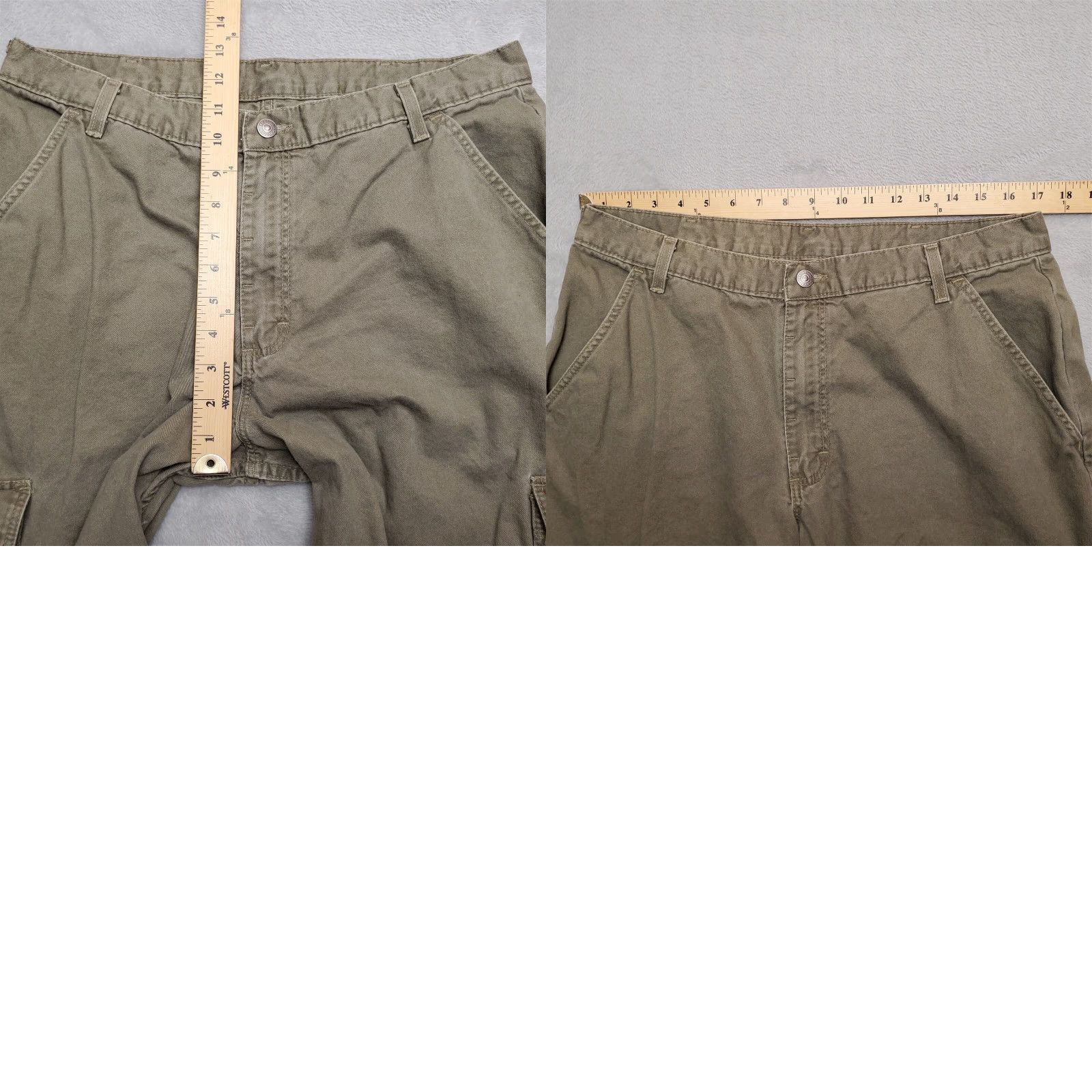 Vintage VINTAGE Britannia Cargo Pants Men 36x32 Green Cargo Cotton Utility Flat Front Pants Mens Green 90s? Size US 36 / EU 52 - 9 Thumbnail
