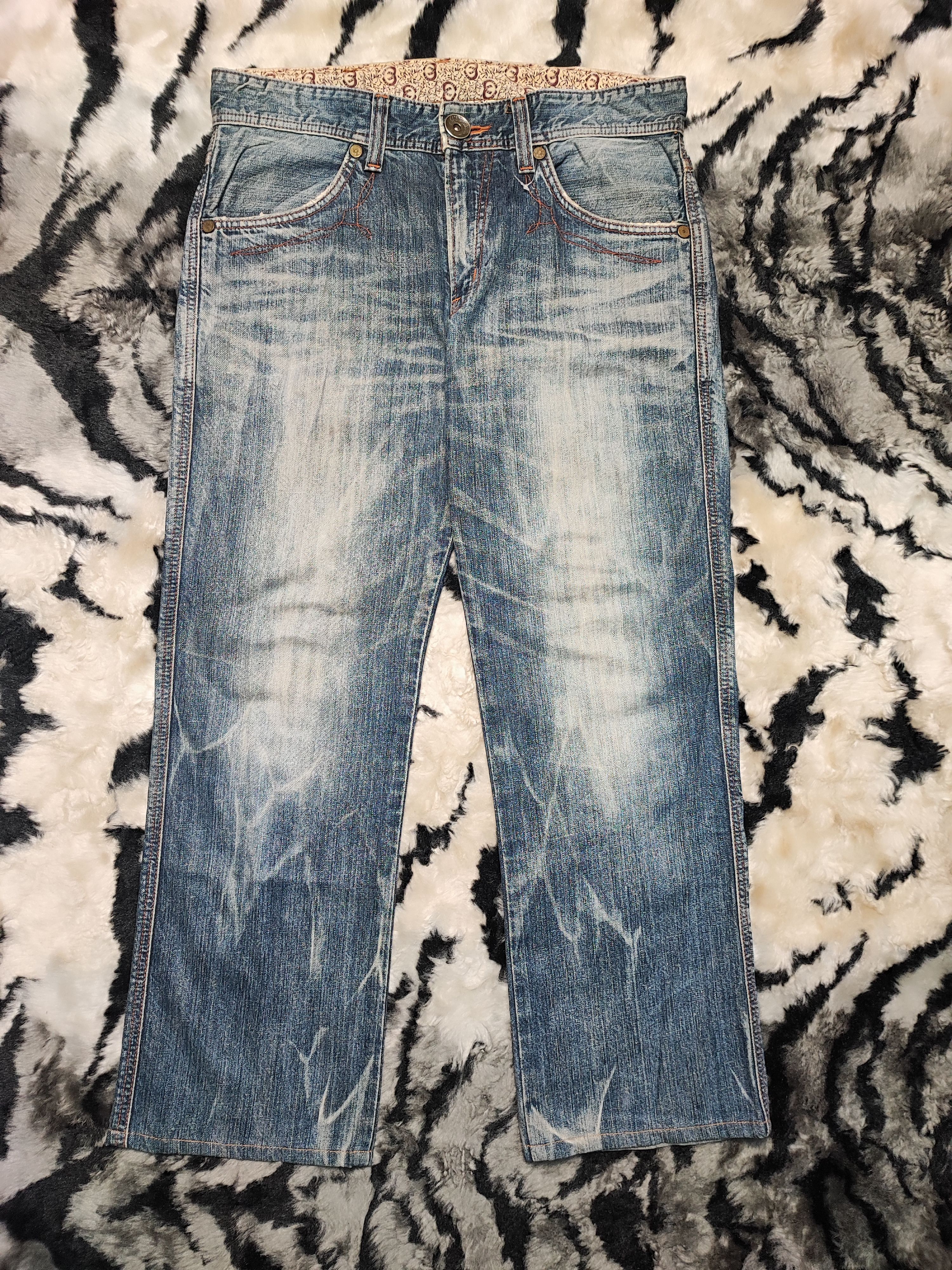 Edwin VINTAGE EDWIN 503 BLUE TRIP DISTRESSED JEANS VERY RARE Size US 33 - 2 Thumbnail