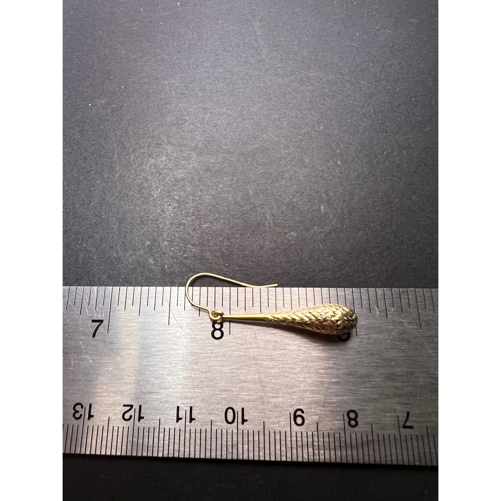 Other Turkish 10k yellow gold diamond cut teardrop earrings Size ONE SIZE - 5 Thumbnail