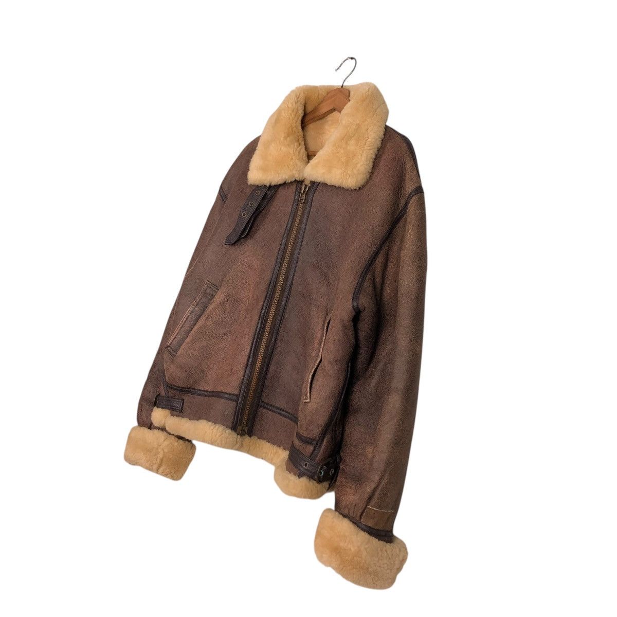 Vintage 🔥VINTAGE GENUINE LEATHER SHEARLING B-3 JACKET AIR FORCE Size US L / EU 52-54 / 3 - 4 Thumbnail