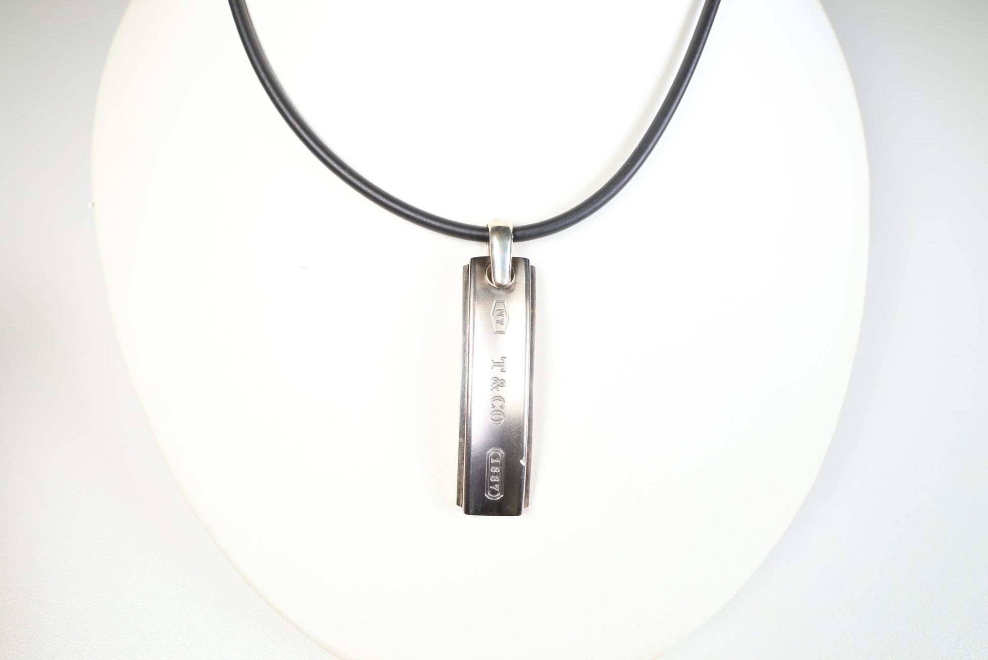 Tiffany & Co. Tiffany & Co 1837 Sterling Silver Titanium Bar Necklace Size ONE SIZE - 1 Thumbnail