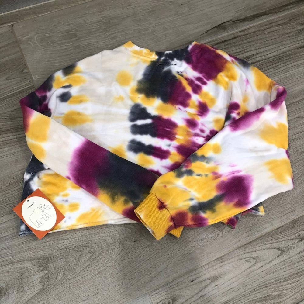 Designer Ivory Ella Tie-Dye Cropped Sweatshirt Size S / US 4 / IT 40 - 3 Thumbnail