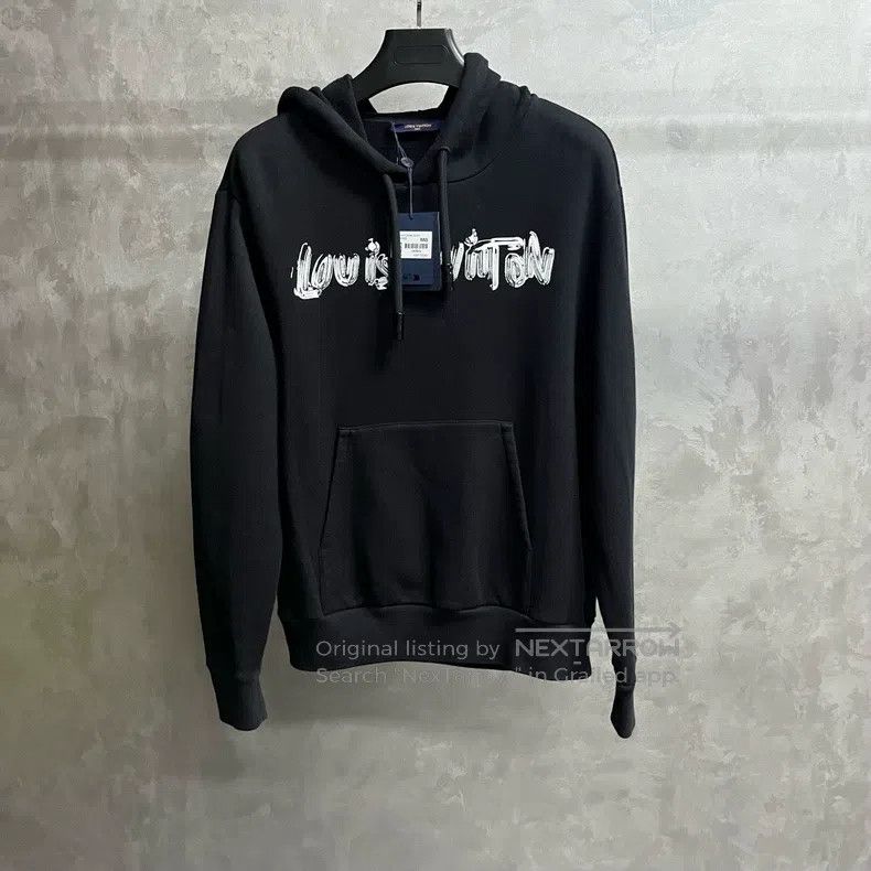 Louis Vuitton Louis Vuitton Black Solid Logo Print Long Sleeve Hoodie Size US M / EU 48-50 / 2 - 1 Thumbnail