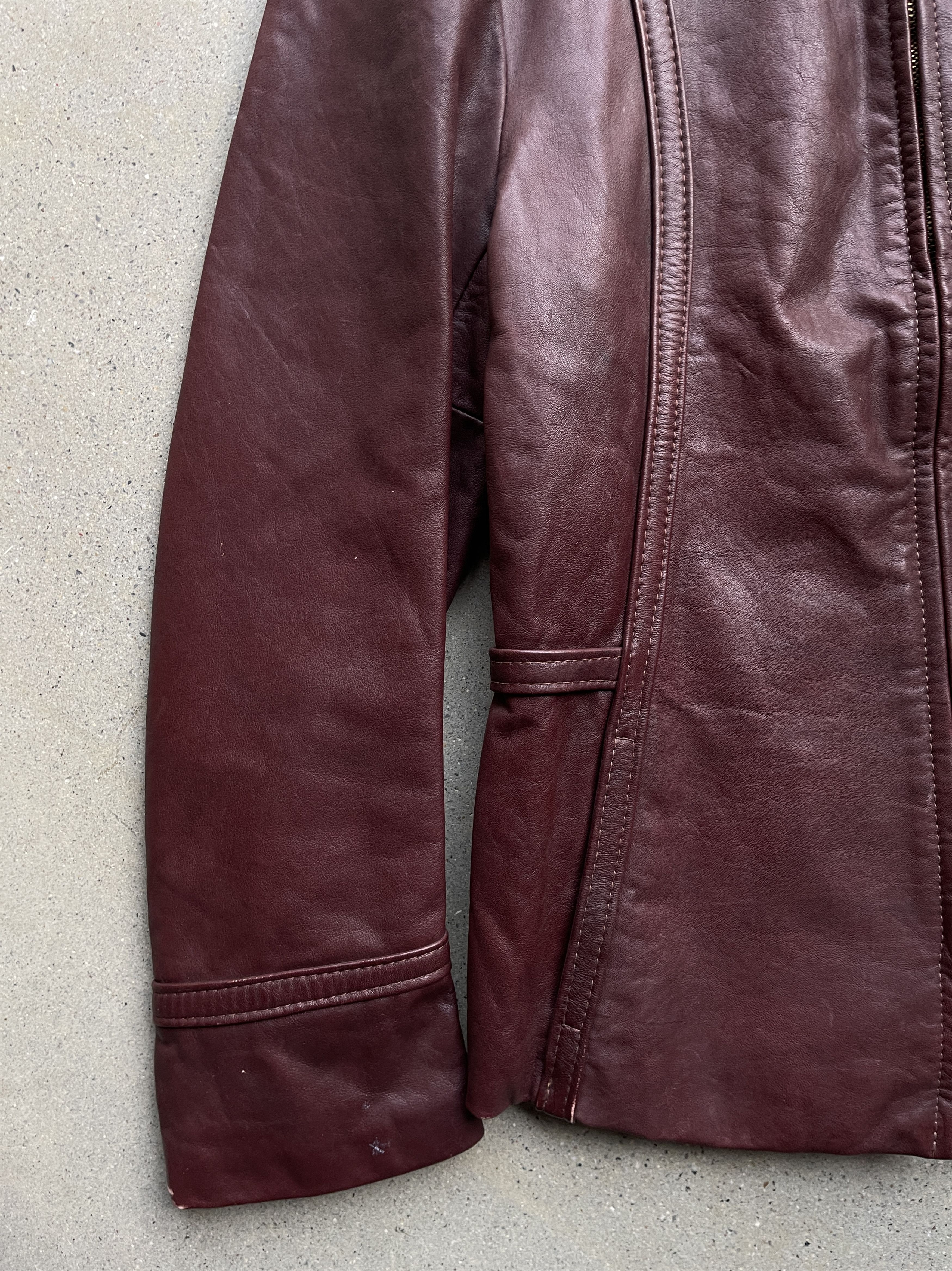 Vintage 1970'S ROME LEATHER JACKET Size S / US 4 / IT 40 - 3 Thumbnail