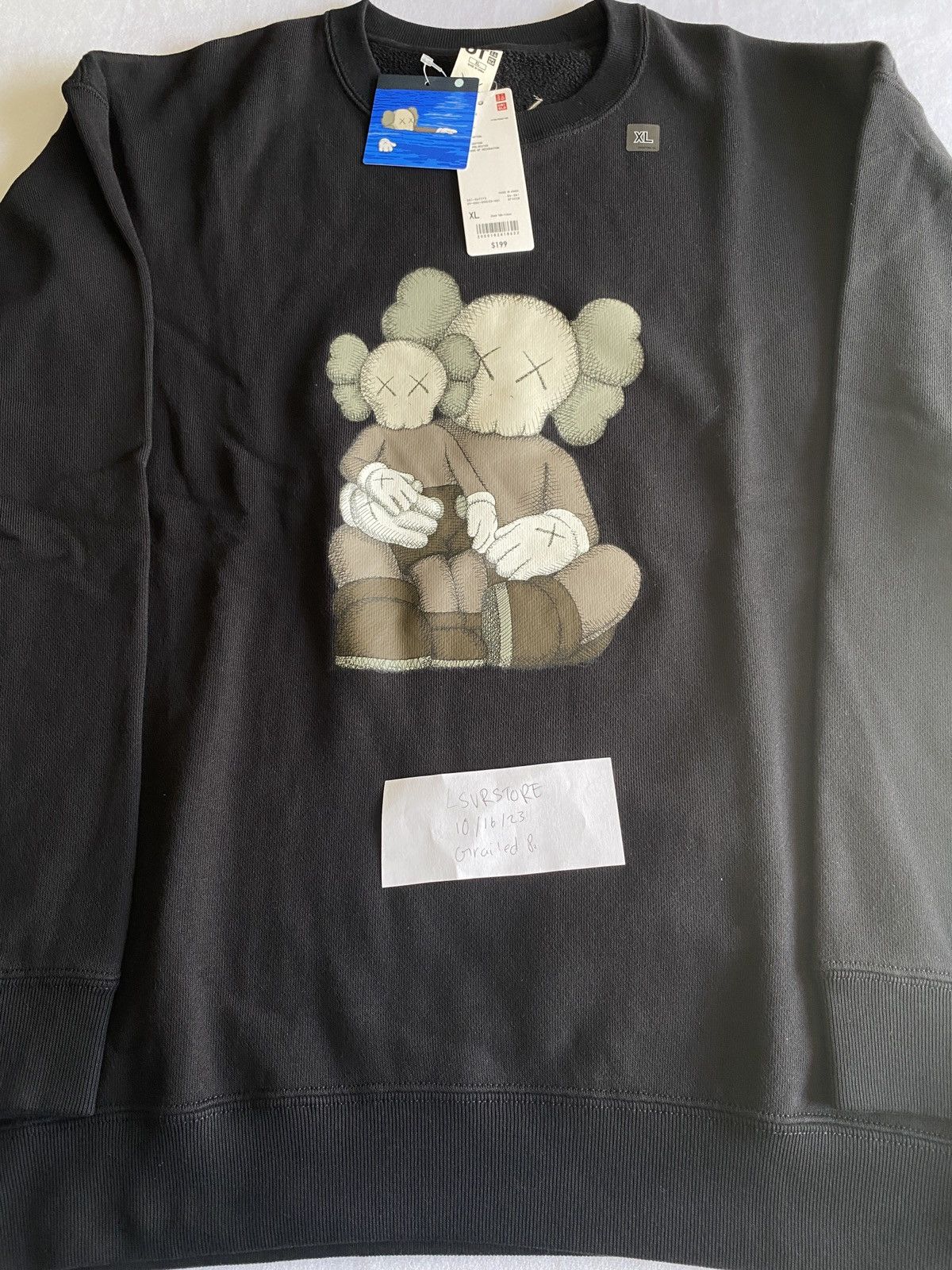 Kaws × Uniqlo Kaws x Uniqlo Companion 09 Black Crewneck XLARGE Size US XL / EU 56 / 4 - 1 Thumbnail