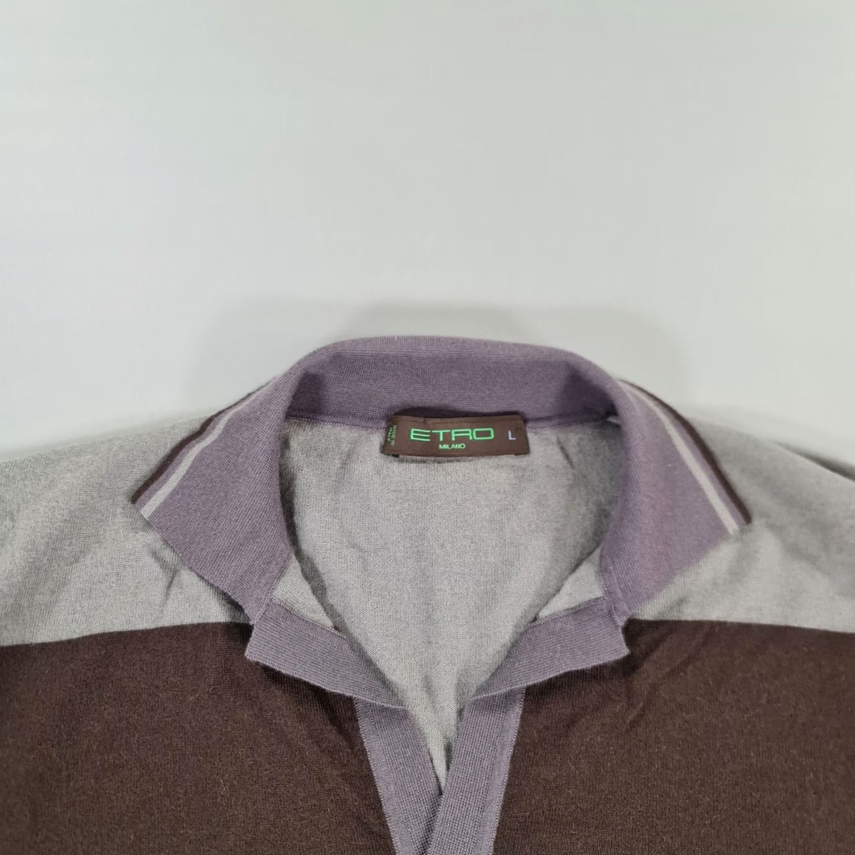 Etro ETRO Jumper Brown Large 100% Cashmere Tight-Knit Collared Pullover Long Sleeve Mens Size US L / EU 52-54 / 3 - 2 Thumbnail