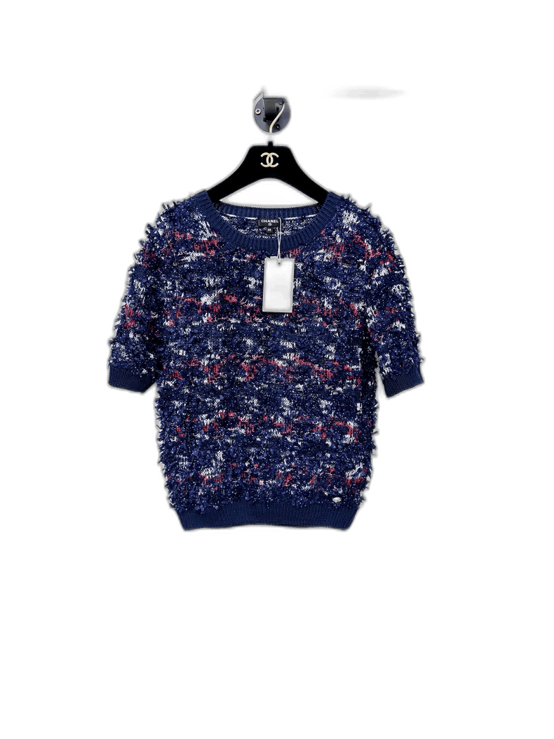 Chanel Chanel Knitted Short Sleeve Sweater Size 38 -2505 Size M / US 6-8 / IT 42-44 - 1 Thumbnail