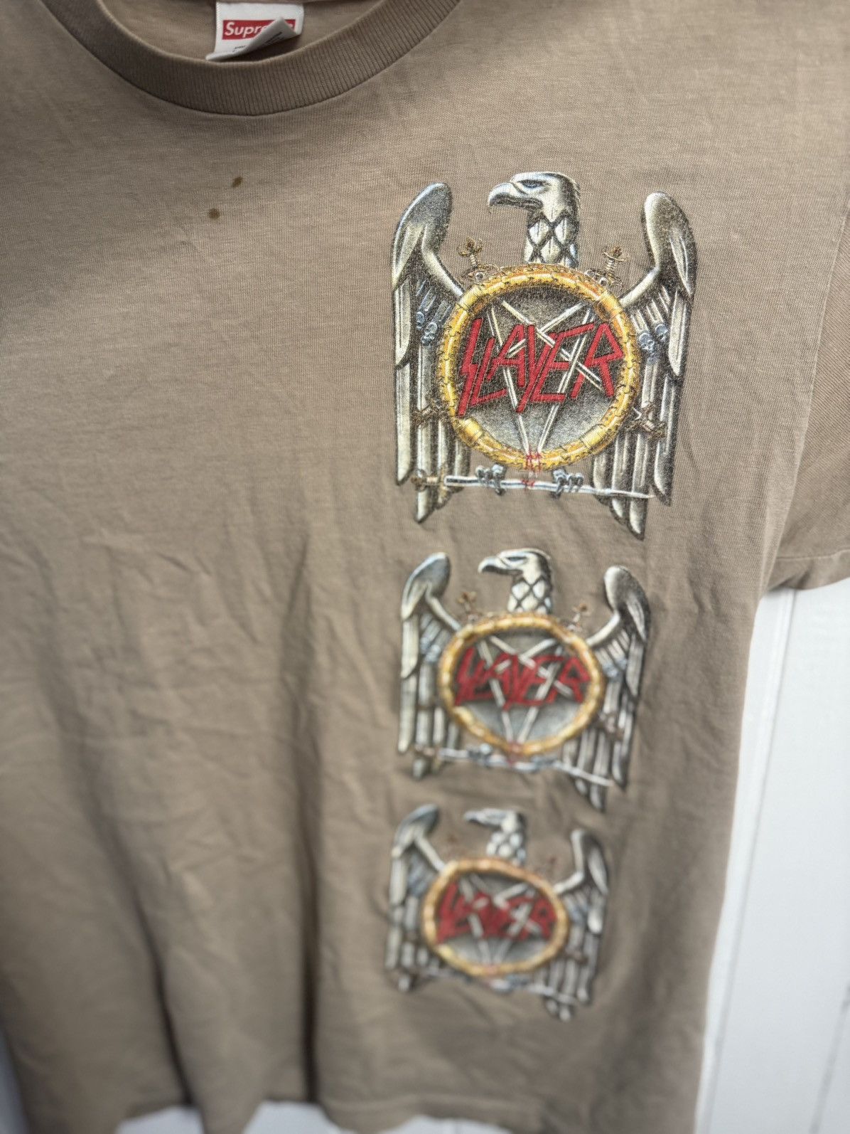 Supreme Supreme x Slayer Eagle Tee stone Size US M / EU 48-50 / 2 - 3 Thumbnail