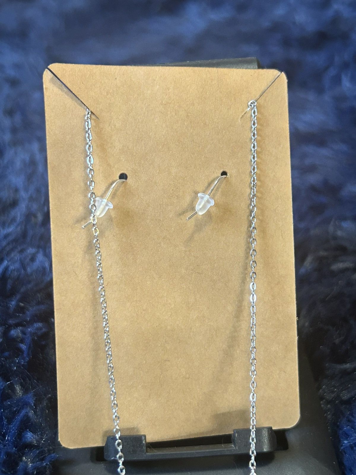 Handmade Handcrafted blue crackle glass aventurine cat eye set Size ONE SIZE - 3 Thumbnail