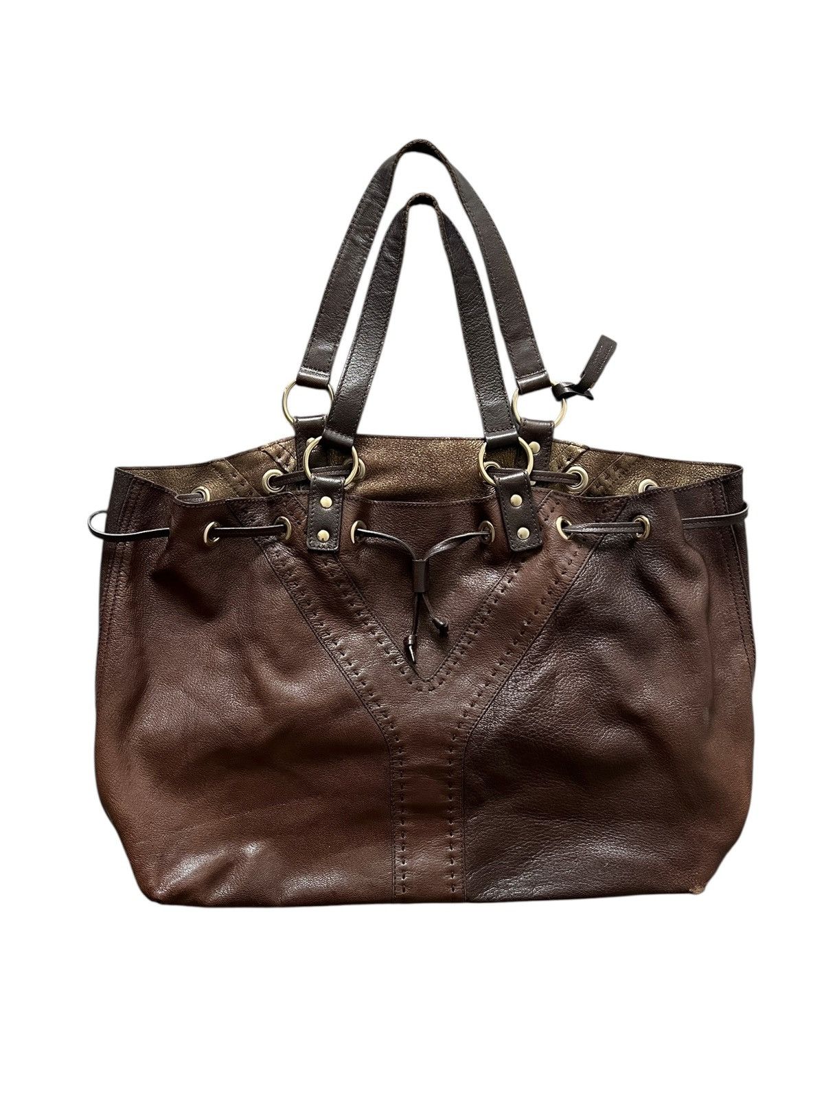 Yves Saint Laurent Yves Saint Laurent Leather Reversible Double Sac Y Tote Size ONE SIZE - 1 Thumbnail