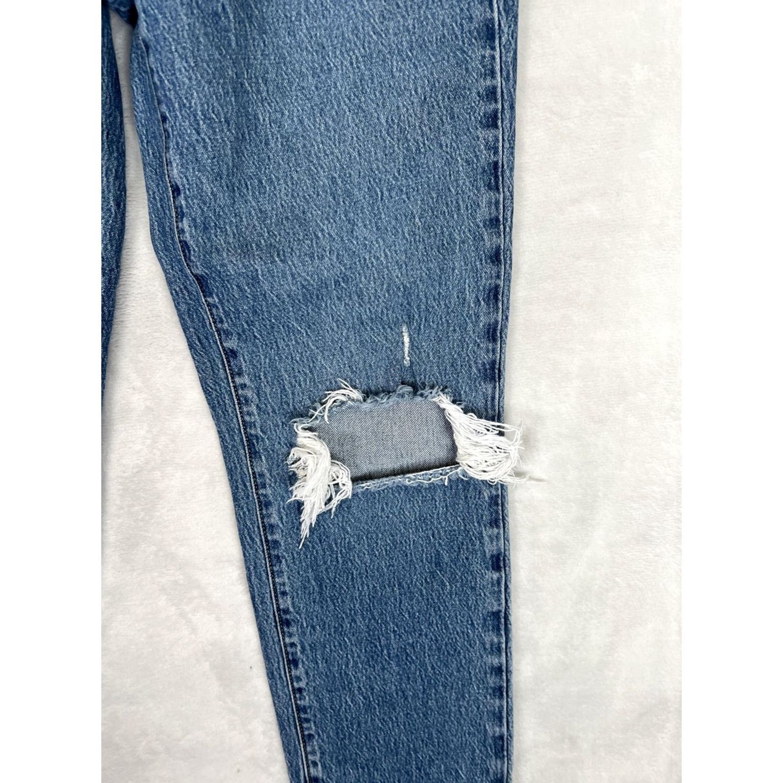 Pacsun PacSun Curve Straight High Rise Jeans Womens 25 Medium Blue Distressed Denim Jeans Size 42" / US 20 - 3 Thumbnail