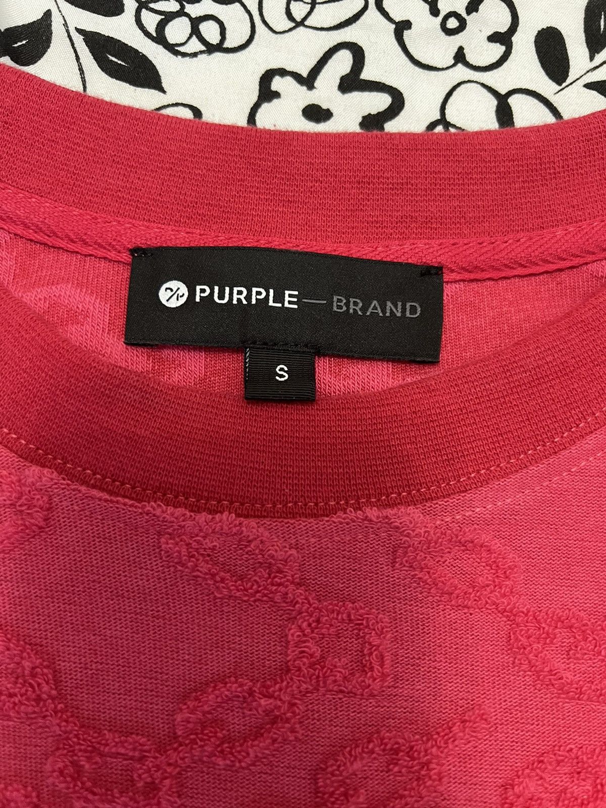 Purple Terry Jacquard Short Sleeve Crewneck Size US S / EU 44-46 / 1 - 4 Thumbnail