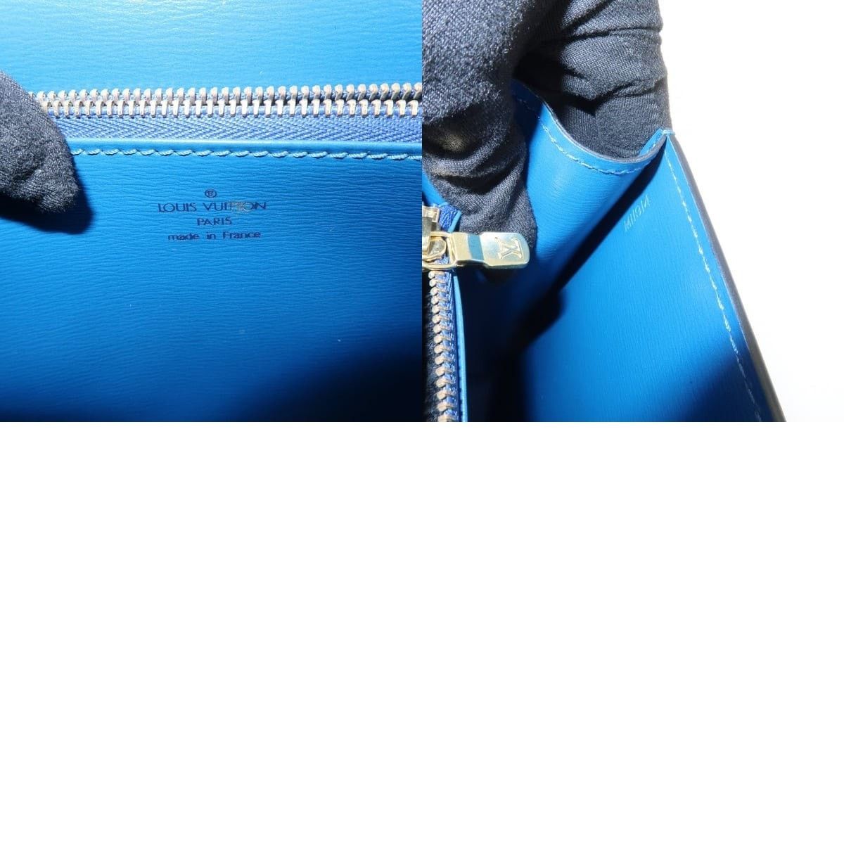 Louis Vuitton Louis Vuitton Epi Malesherbes Top Handle Bag Blue Size ONE SIZE - 8 Thumbnail