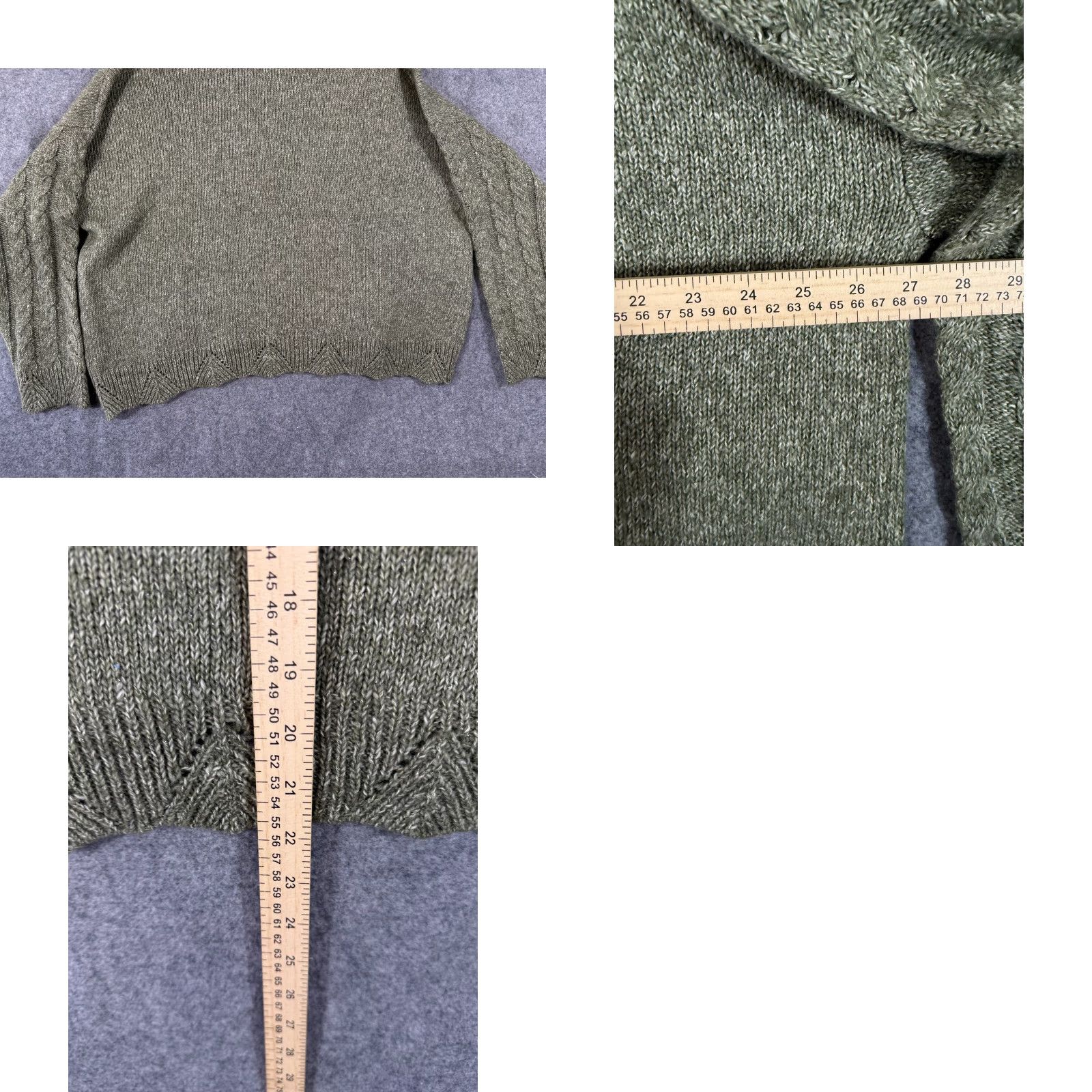 Lucky Brand Lucky Brand Sweater Womens 2XL Olive Green Cable-Knit Scalloped Hem NWT Comfort Casual Size XXL / US 16-18 / IT 52-54 - 9 Thumbnail