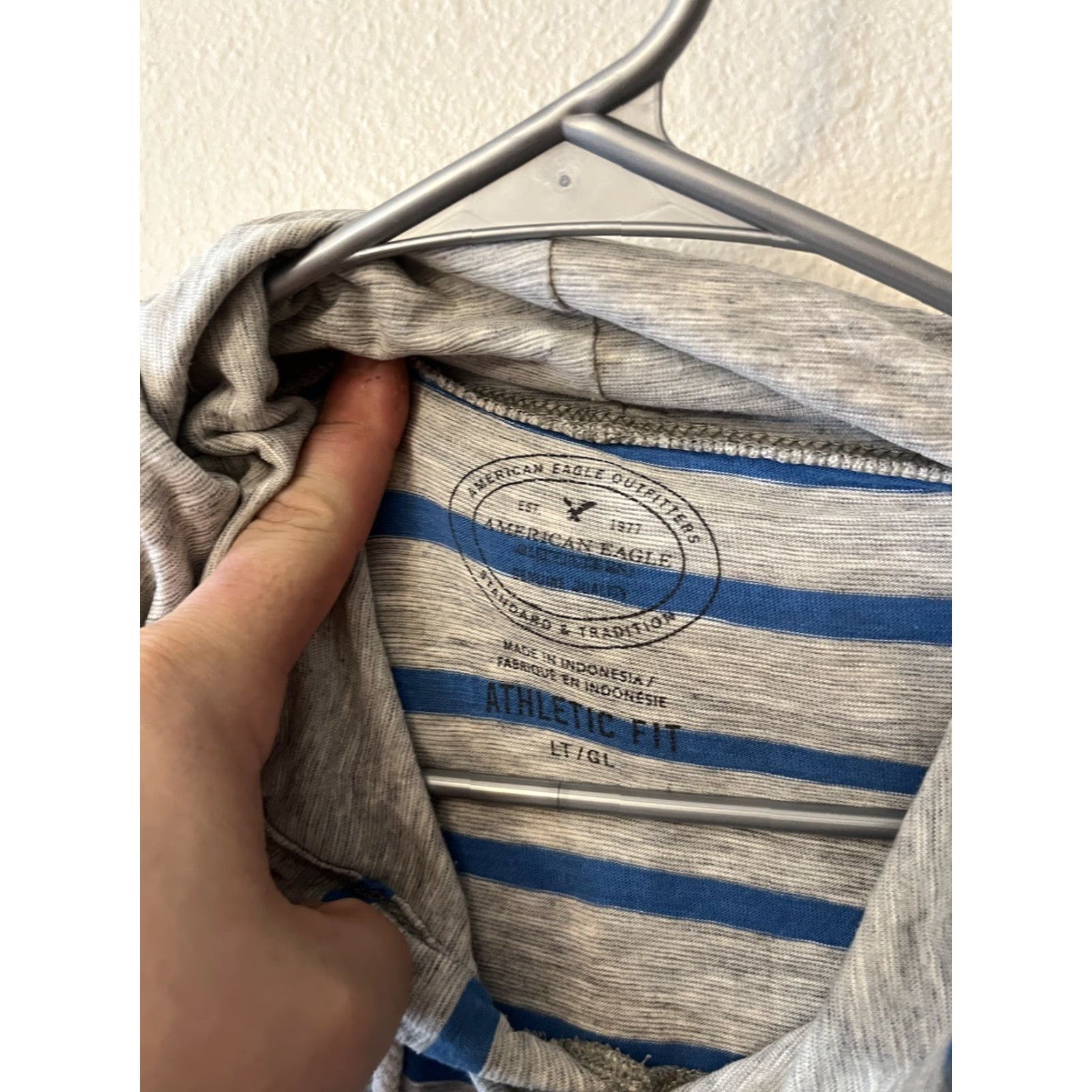 American Eagle Outfitters American Eagle Outfitters Athletic Fit Men’s LT Hoodie Long Sleeve Gray Size US L / EU 52-54 / 3 - 2 Thumbnail