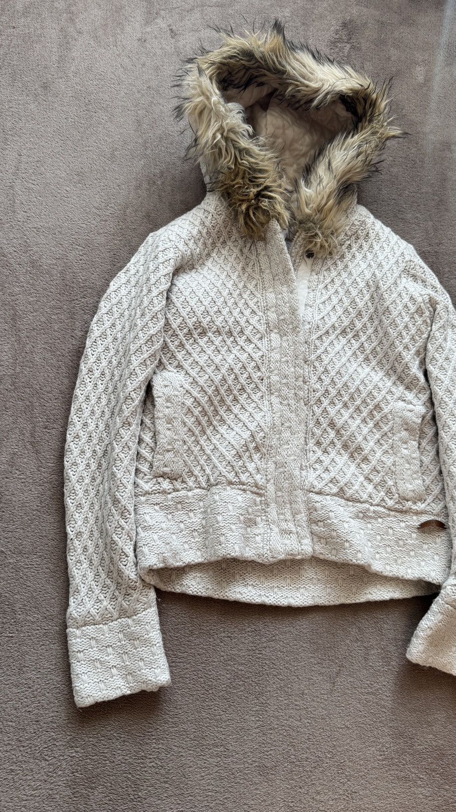 Japanese Brand Y2K Faux Fur Knit Zip Hood ifsixwasnine LGB goa playboi Vibe Size US M / EU 48-50 / 2 - 2 Thumbnail