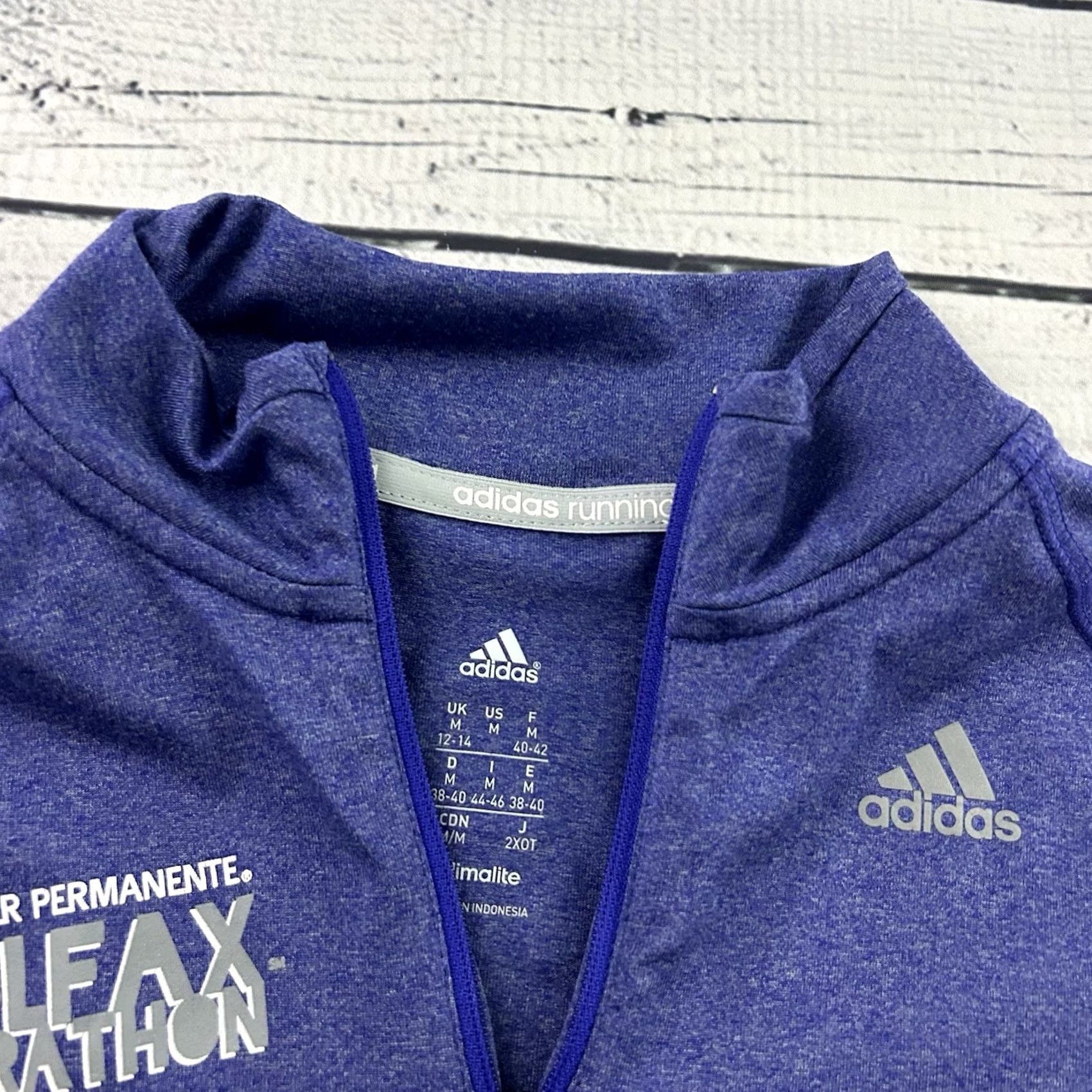Adidas Adidas Colfax Marathon Long Sleeve 1/4 Zip Lightweight Jacket Women's Medium Purple Shirt Size M / US 6-8 / IT 42-44 - 3 Thumbnail