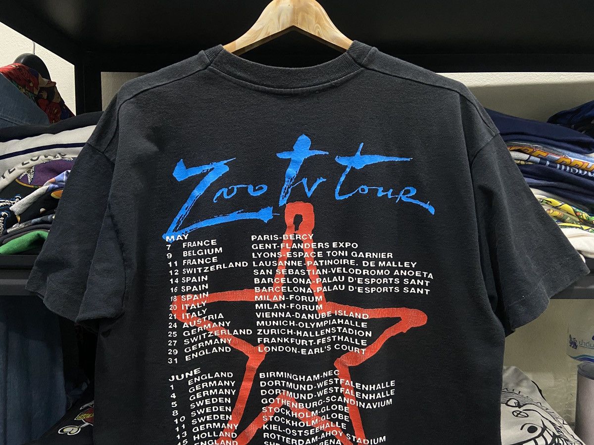 Band Tees Vintage 1992s U2 ZOO Tv Tour Rock Band TShirt Size US XL / EU 56 / 4 - 11 Thumbnail