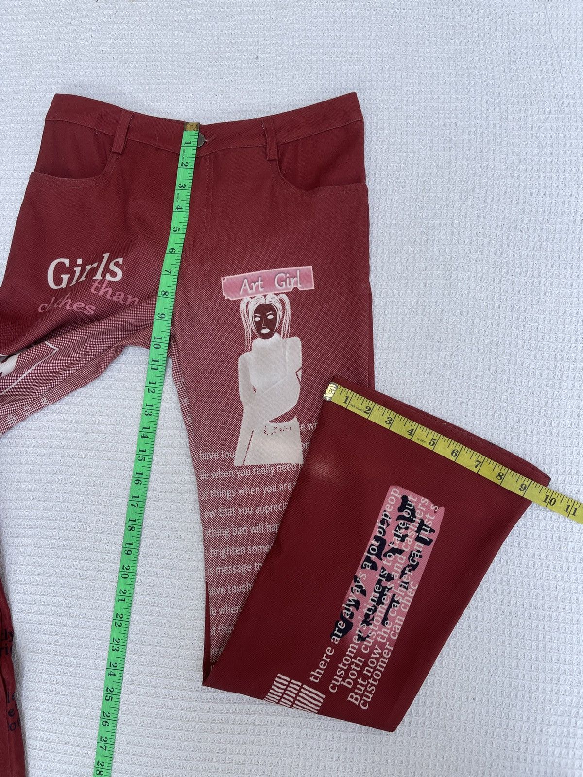 Le Grande Bleu (L.G.B.) Last Drop🔥Rare🔥Japanese Designer Art Girl Nude Flared Pants Size 29" - 11 Thumbnail