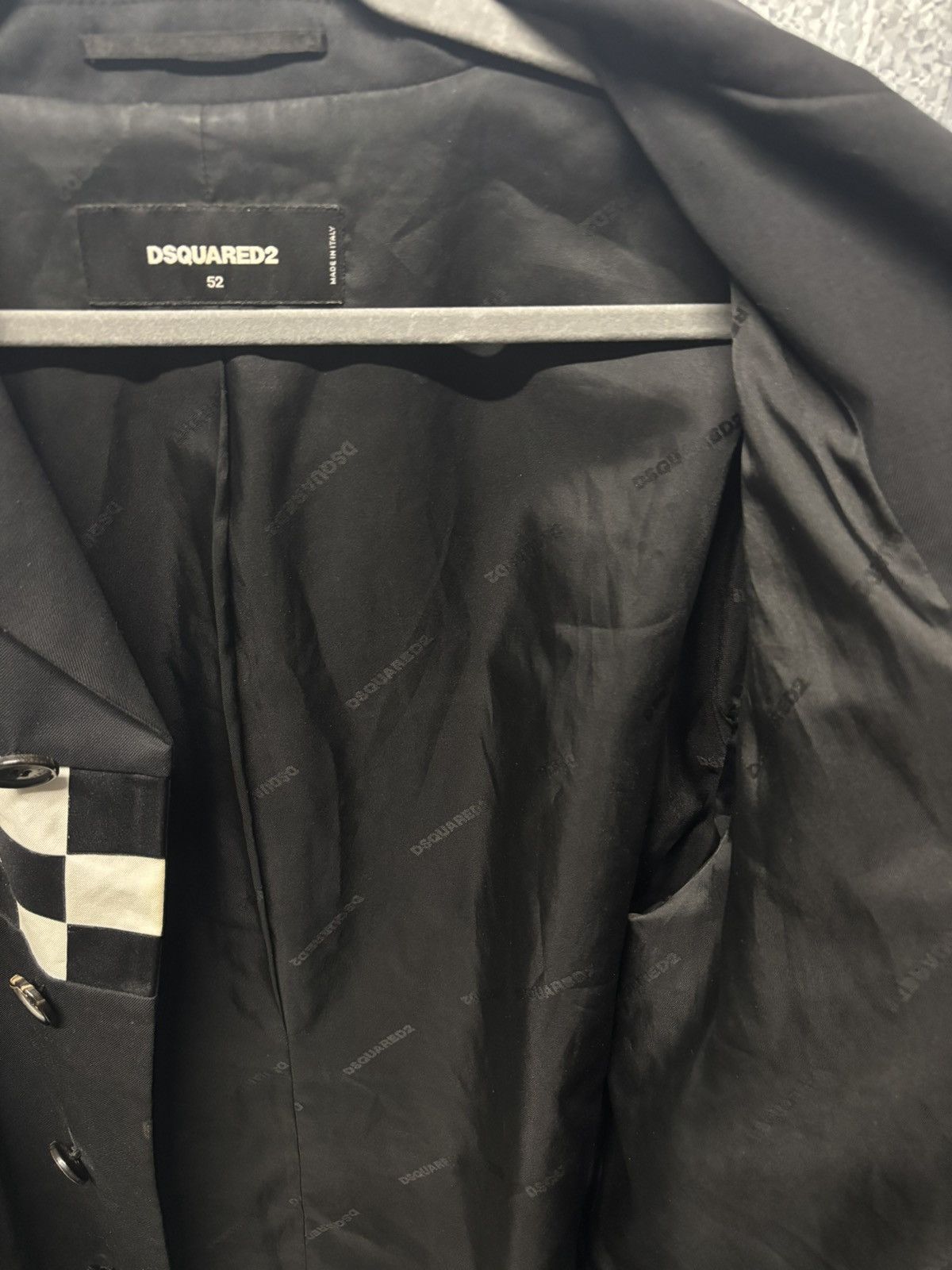 Dsquared2 DSQUARED2 Checkered Black Car Coat Size US L / EU 52-54 / 3 - 6 Thumbnail
