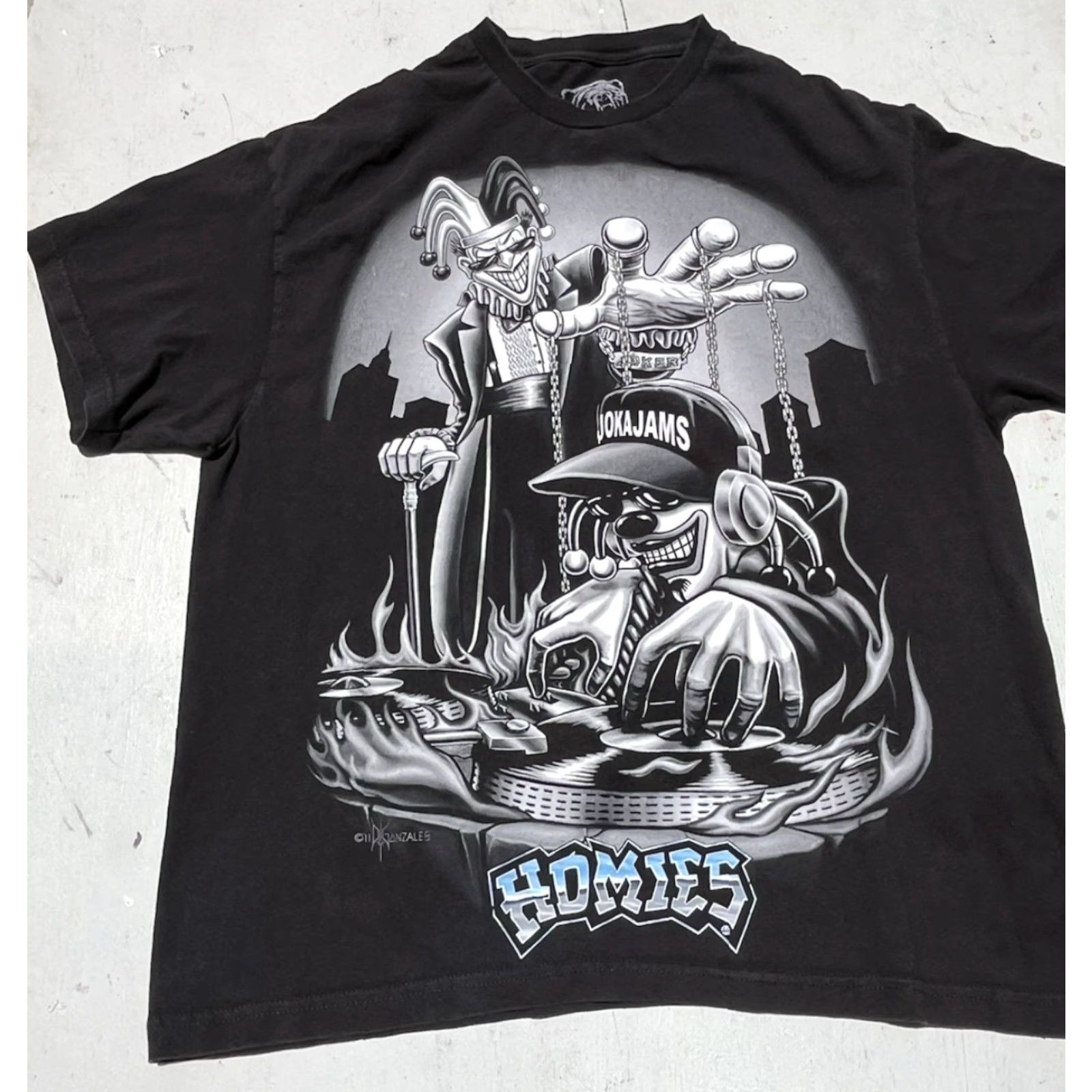 Vintage Men's Homies T-Shirt XL Black Cartoon Art Street Spray Paint Jester Little Hood Size US XL / EU 56 / 4 - 4 Thumbnail