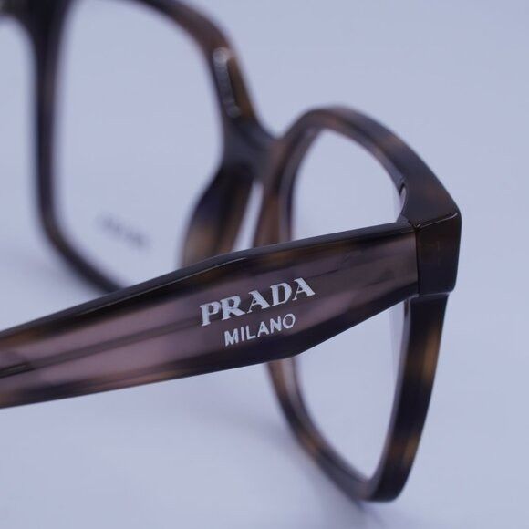 Prada Prada PRB03V 23A1O1 Eyeglasses Havana Muave 54mm Square Size ONE SIZE - 6 Thumbnail