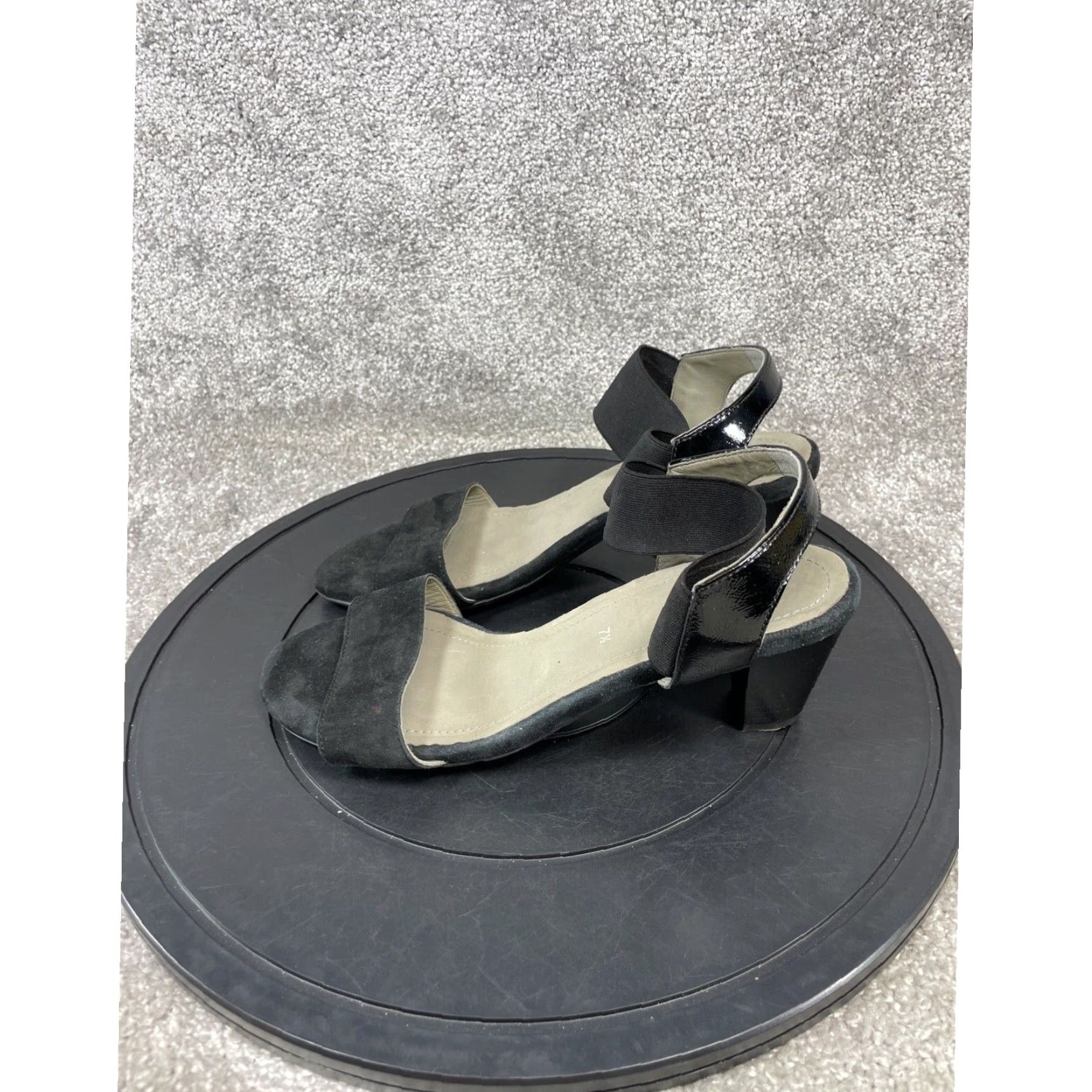 Vintage Womens Black Leather Ara Sandals Size 7.5 Extra Large Strappy Adjustable Open Toe Size US 7.5 / IT 37.5 - 3 Thumbnail