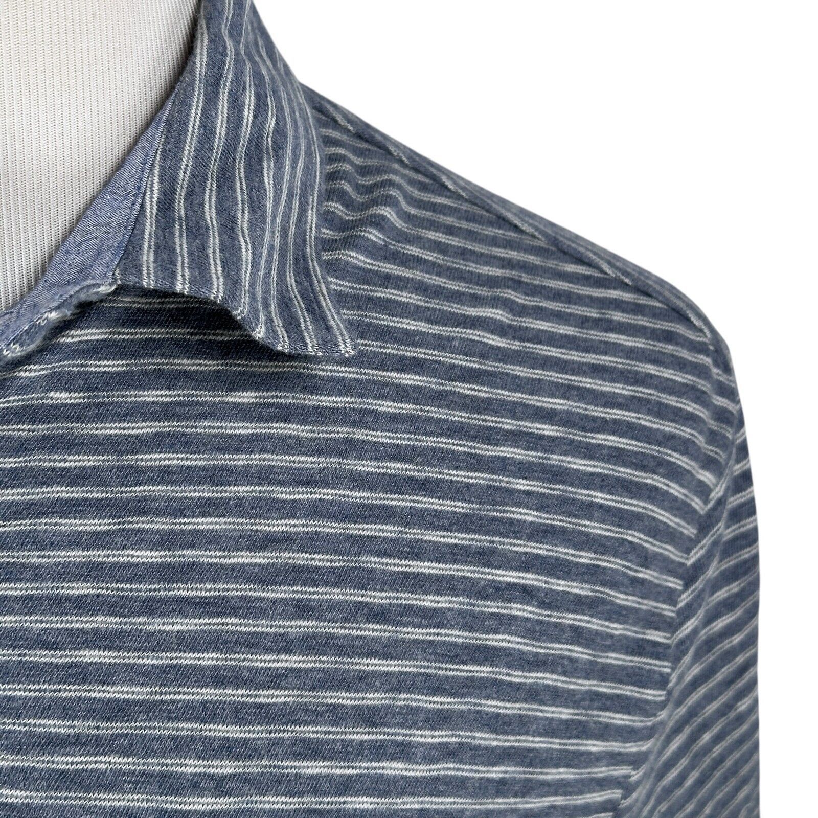 Faherty Faherty Indigo Salt Wash Polo Shirt Men’s Medium Blue White Size US M / EU 48-50 / 2 - 3 Thumbnail