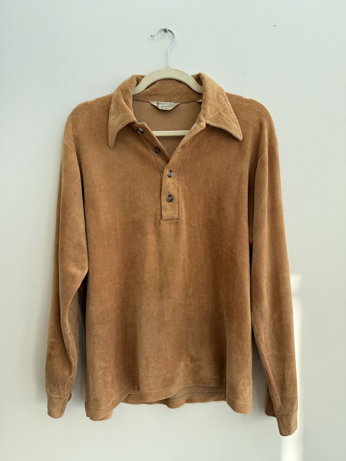 Other 1960s Combed Cotton Velour Open Collar Shirt Size US M / EU 48-50 / 2 - 1 Thumbnail