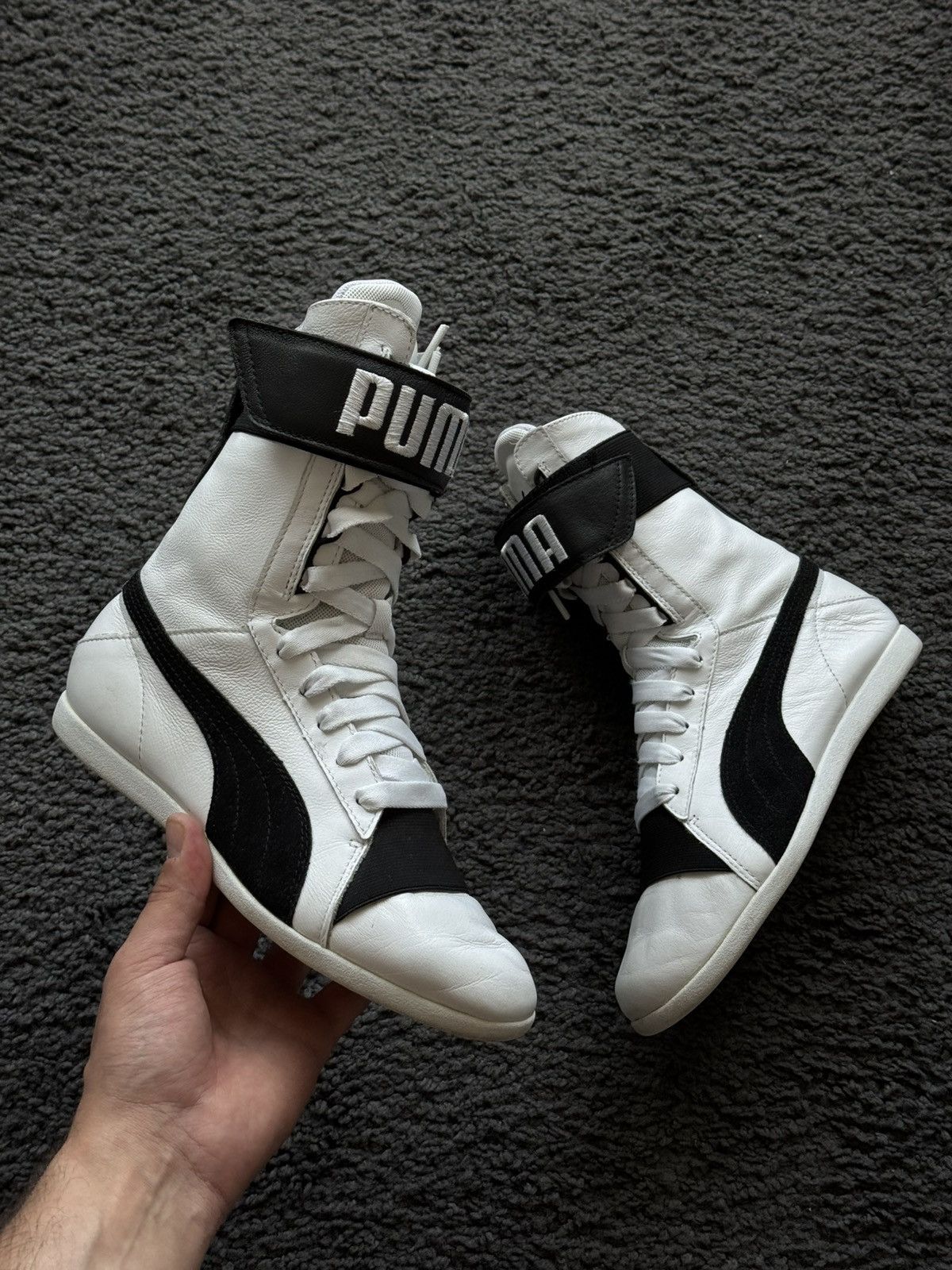 Puma × Vintage PUMA Eskiva Hi boxing boots wrestling leather | Grailed