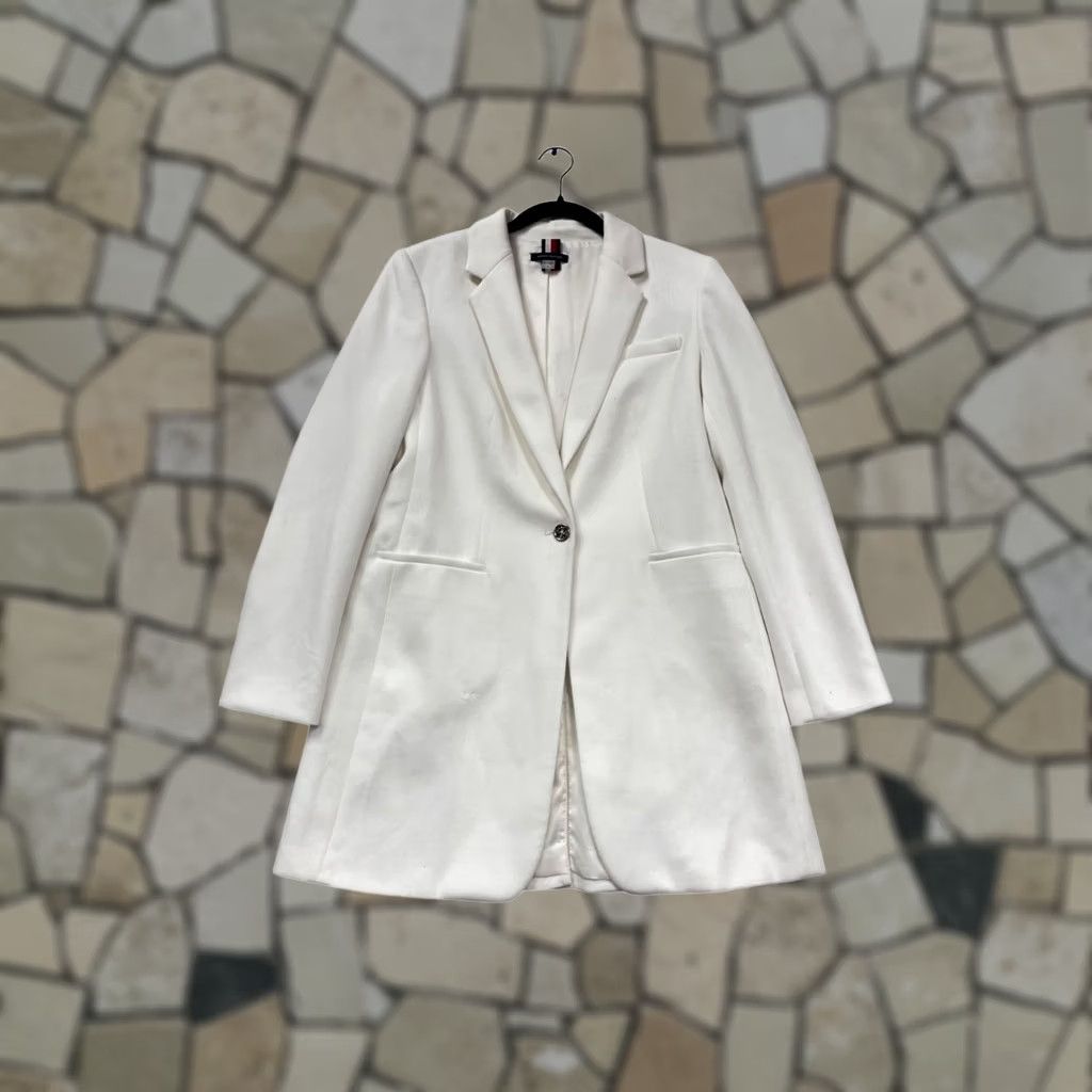 Tommy Hilfiger VINTAGE Tommy Hilfiger White Coat Blazer Coat Unisex Adults 10 White Jacket Blazer Mens Womens 10? Size L / US 10 / IT 46 - 1 Thumbnail