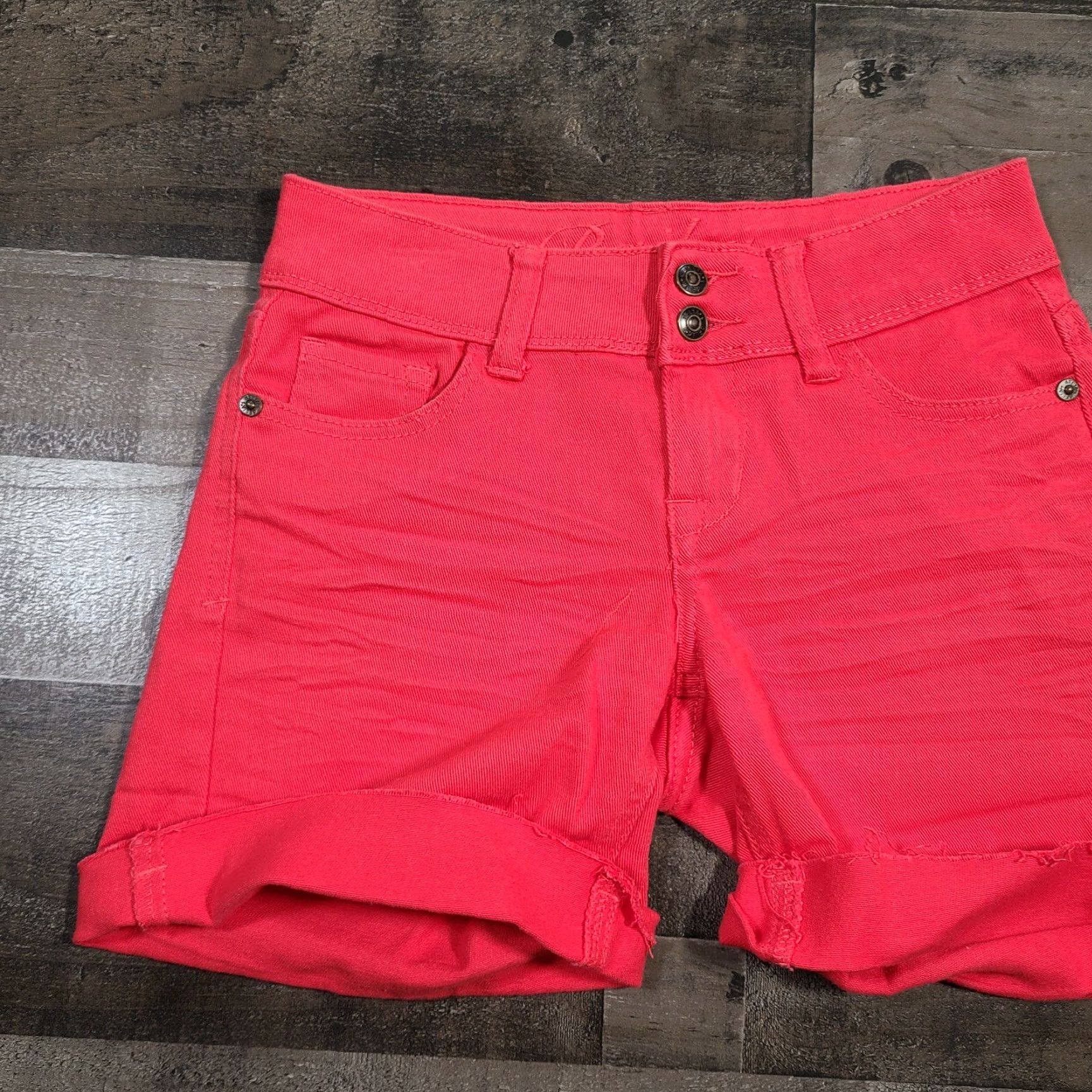 Denime dELiA*s Shorts Womens 00 Red Bailey Boyfriend Low Rise Cuffed Medium Wash Denim Size 24" / US 00 / IT 34 - 5 Thumbnail