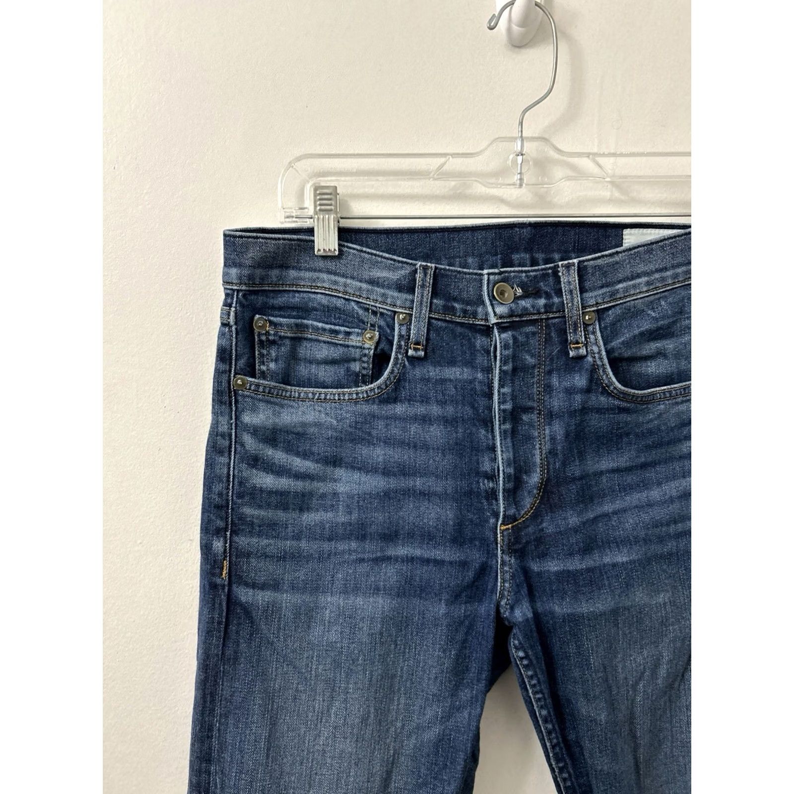 Rag & Bone Rag & Bone Jeans Slim Fit 2 Mens 29x32 Denim Blue Dark Wash Button Fly 5-Pocket Cotton Blend PU Stretch Regular Inseam 32 USA Made China Vintage: No Size US 29 - 4 Thumbnail