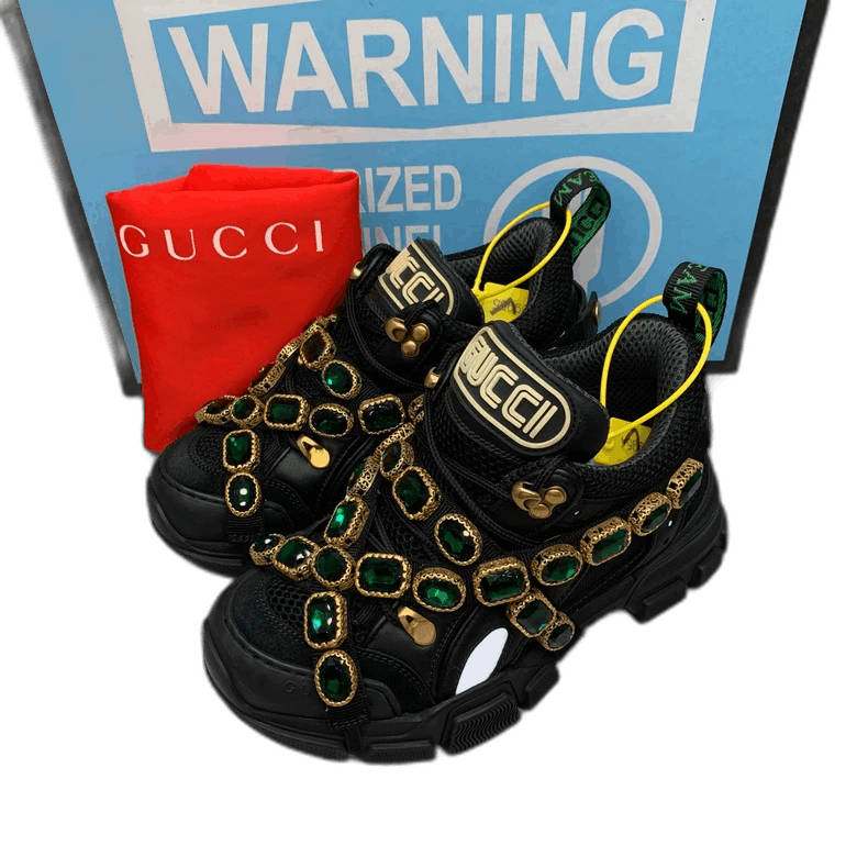 Gucci Gucci Black Gemstone Hiking Shoes Size 34-2505 Size US 4 / IT 34 - 1 Thumbnail
