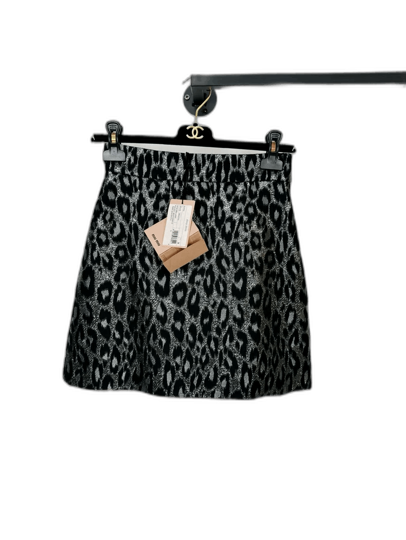 Prada Miu Miu Leopard Print ALine Skirt-2506 Size 37" - 1 Thumbnail