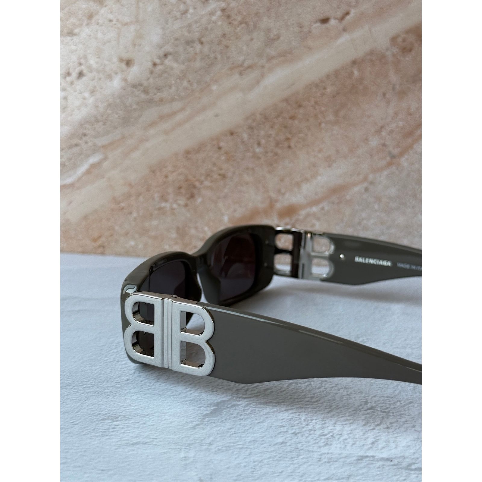Gucci NEW Balenciaga BB0096S Dynasty Sunglasses in Grey Silver Size ONE SIZE - 6 Thumbnail