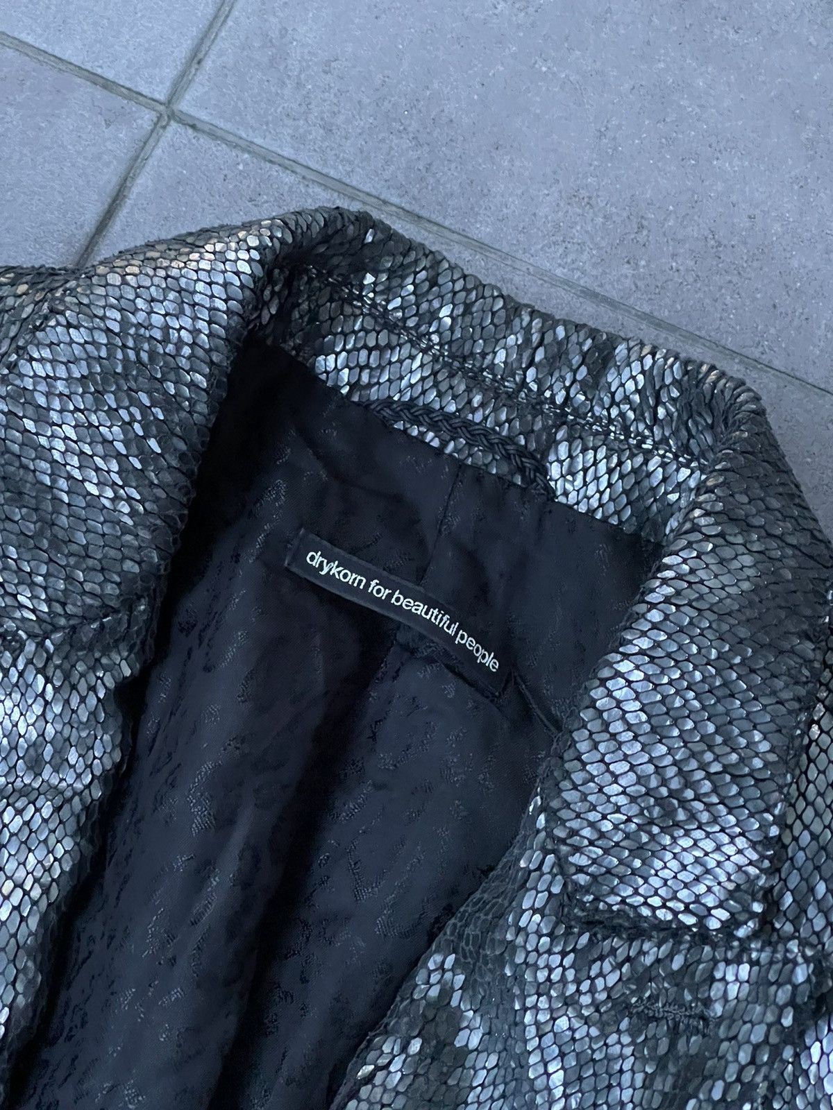 DRYKORN Drykorn Snake Skin Patter Sequin Grey Blazer Size 40R - 9 Thumbnail