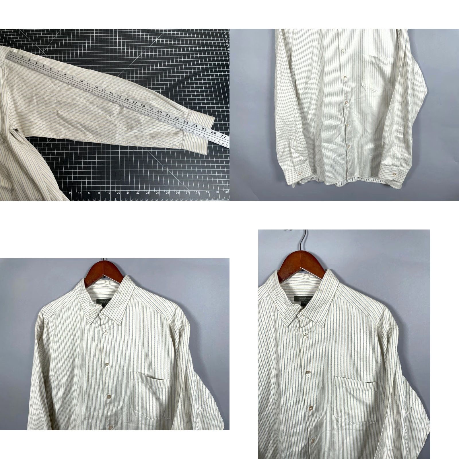 Ermenegildo Zegna VINTAGE Ermenegildo Zegna Men's Shirt XL Long Sleeve Cotton Collared Slim Fit Casual Dress Size US XL / EU 56 / 4 - 8 Thumbnail